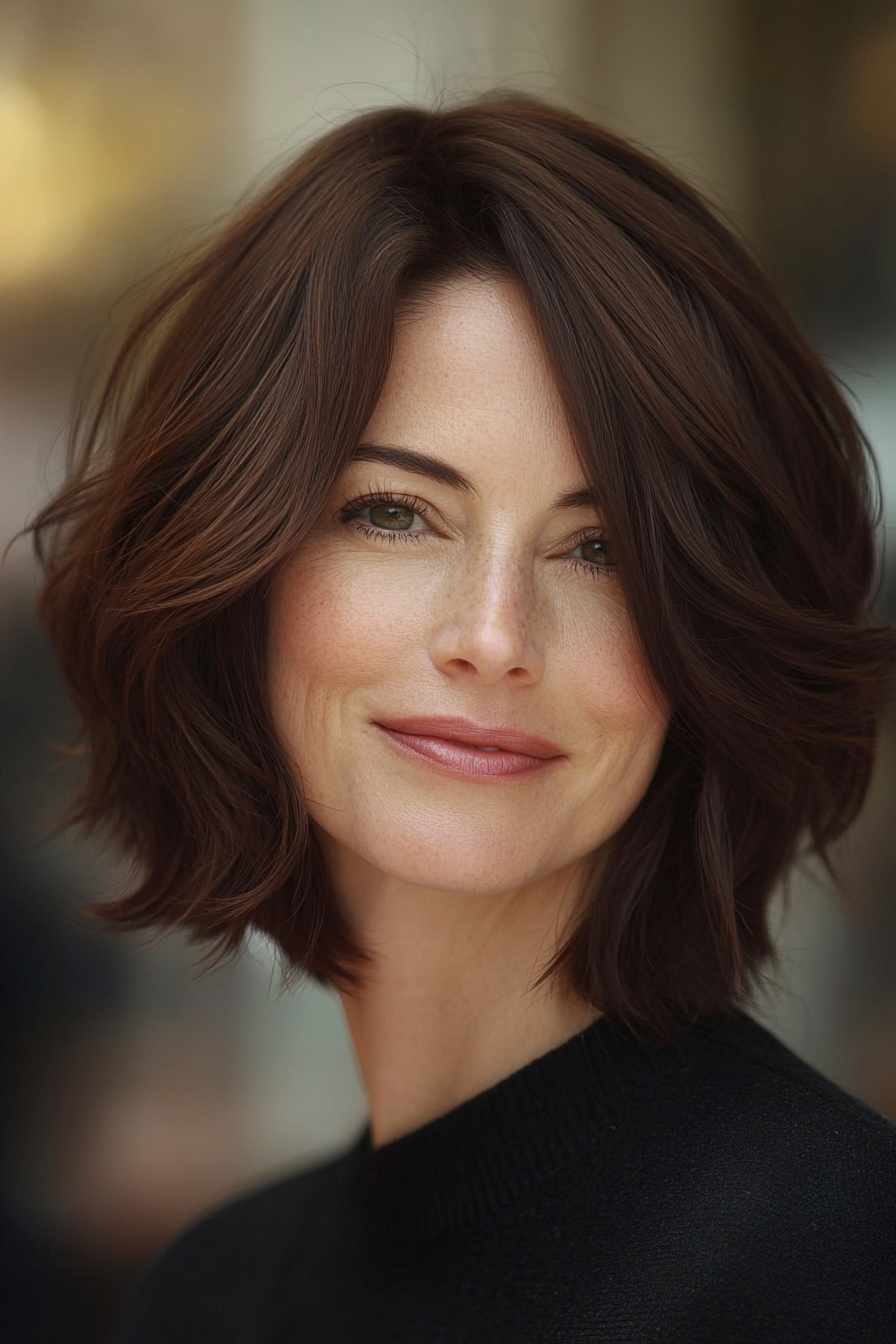 10. Mahogany Tapered Bob (Bob Hairstyles For Women Over 40) - Bob Hairstyles For Women Over 40