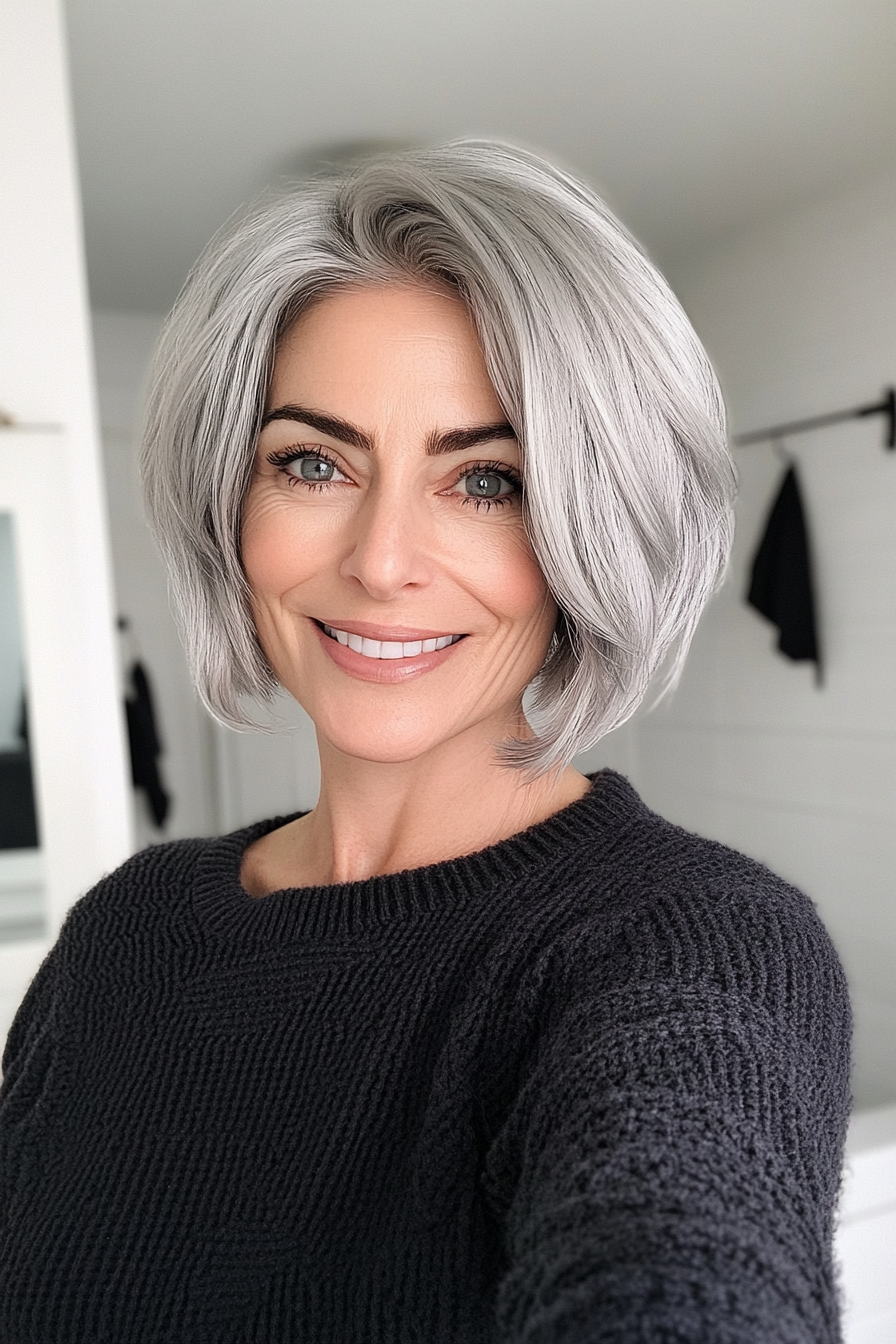 15. Silver Pixie Bob (Bob Hairstyles For Women Over 40) - Bob Hairstyles For Women Over 40