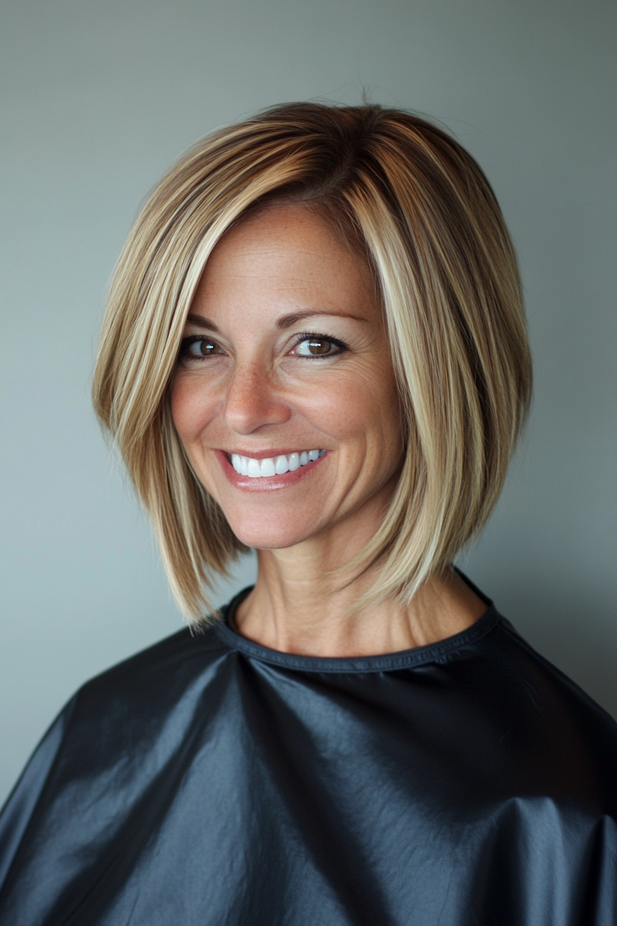 22. Dark Blonde Graduated Bob (Bob Hairstyles For Women Over 40) - Bob Hairstyles For Women Over 40
