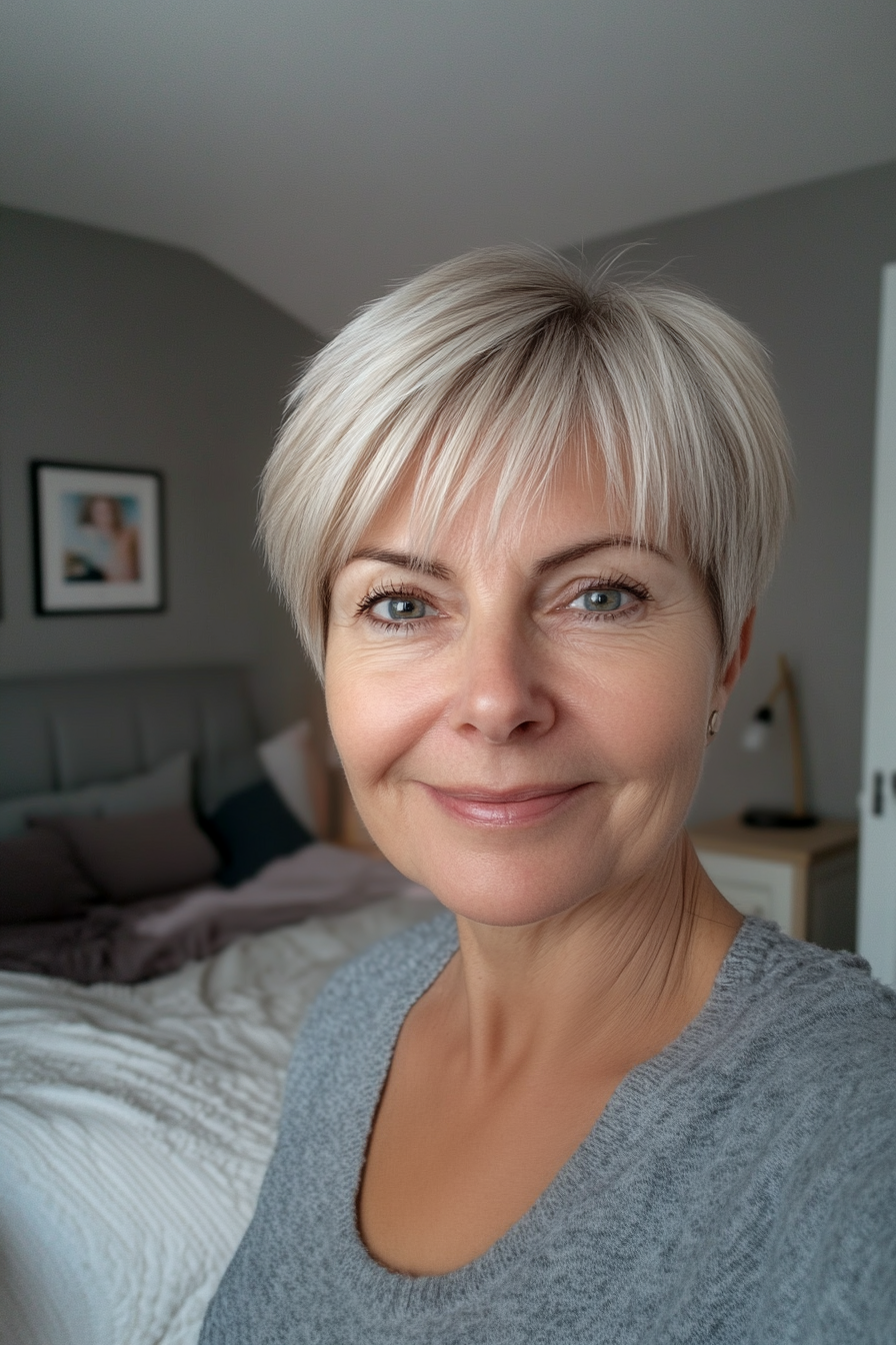 1. Classic Pixie with Ash Blonde (Hairstyles For Older Women With Fine Hair) - Hairstyles For Older Women With Fine Hair