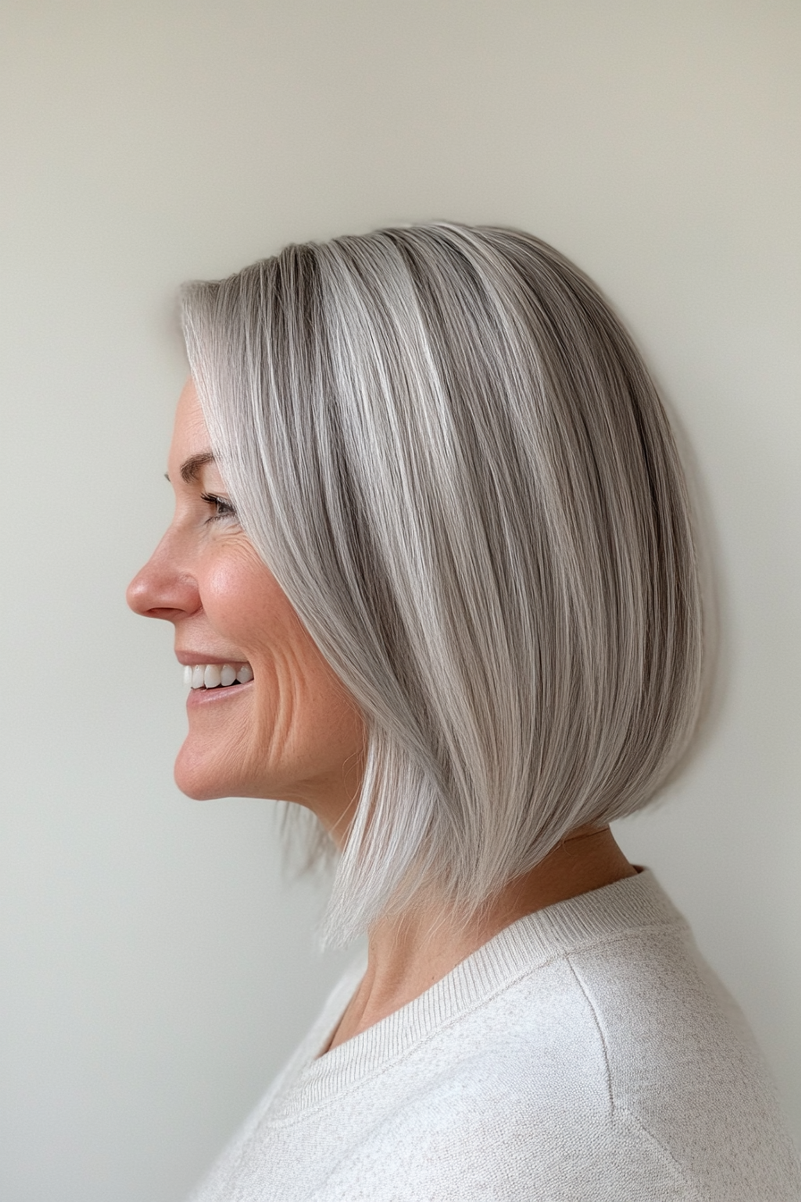 4. Tapered Crop with Silvery Gray (Hairstyles For Older Women With Fine Hair) - Hairstyles For Older Women With Fine Hair