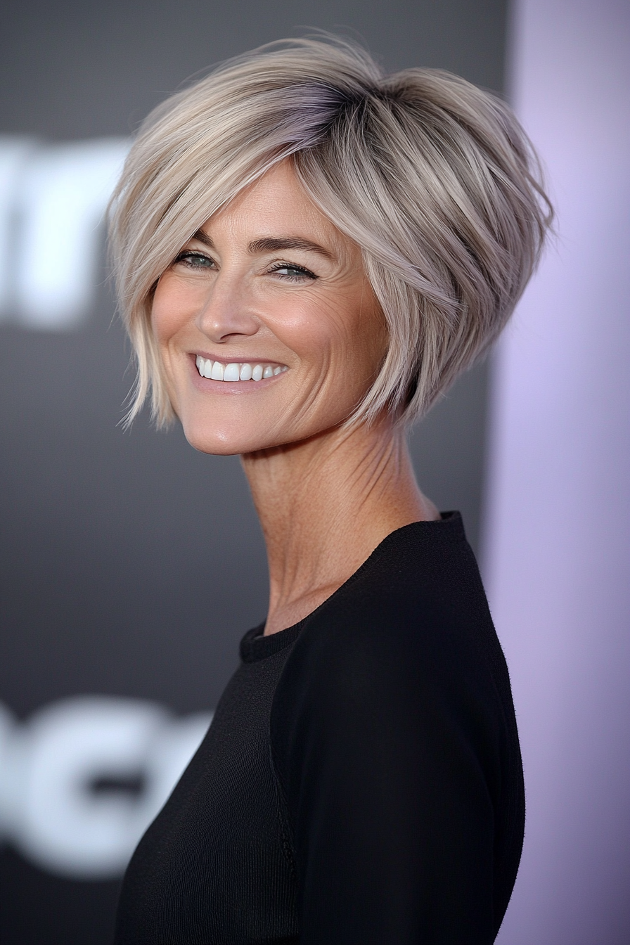 9. Pixie Bob in Ash Blonde (Bob Hairstyles For Women Over 50) - Bob Hairstyles For Women Over 50