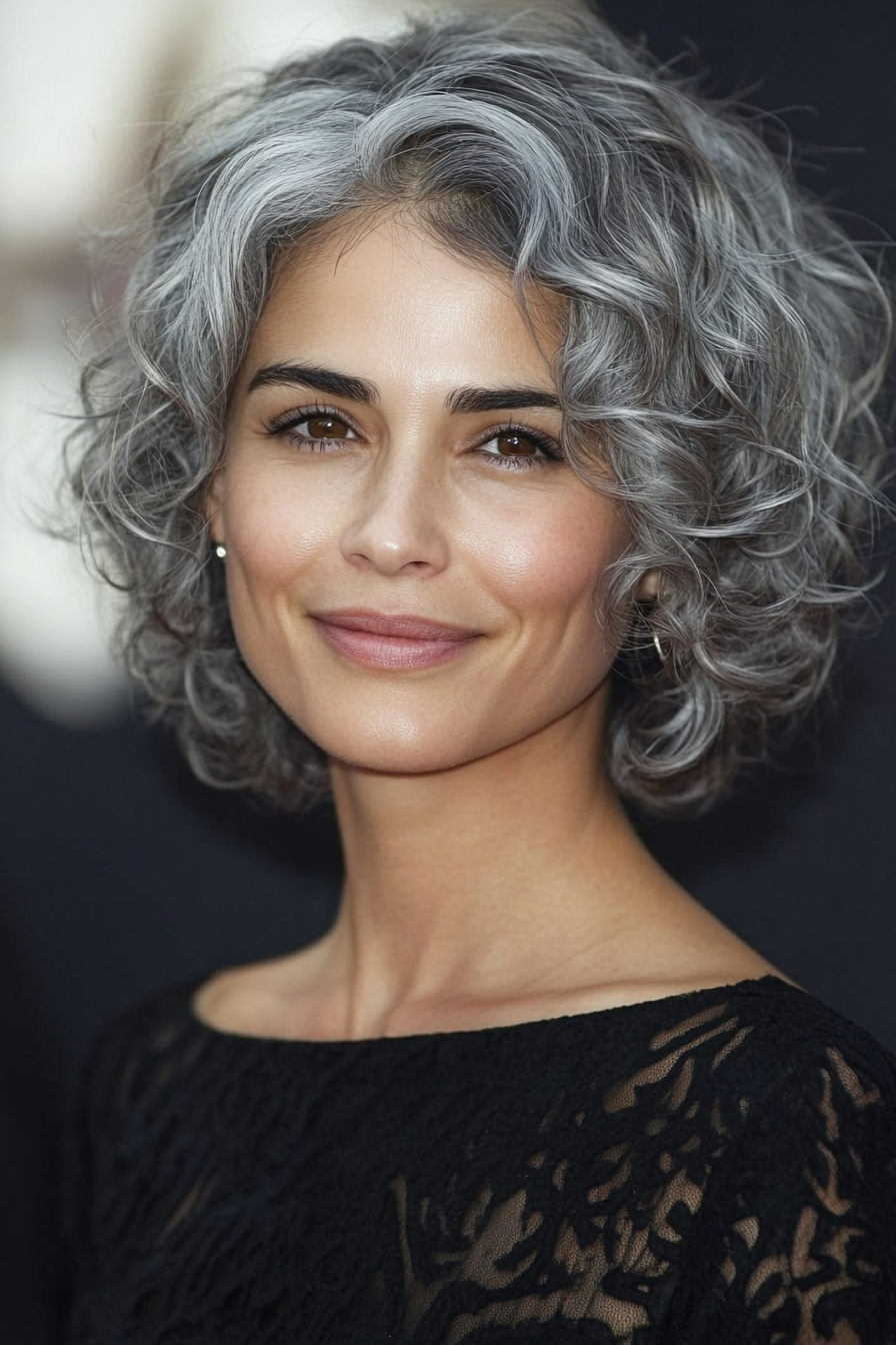 10. Wavy Pixie with Natural Gray (Short Curly Hairstyles For Women) - Short Curly Hairstyles For Women