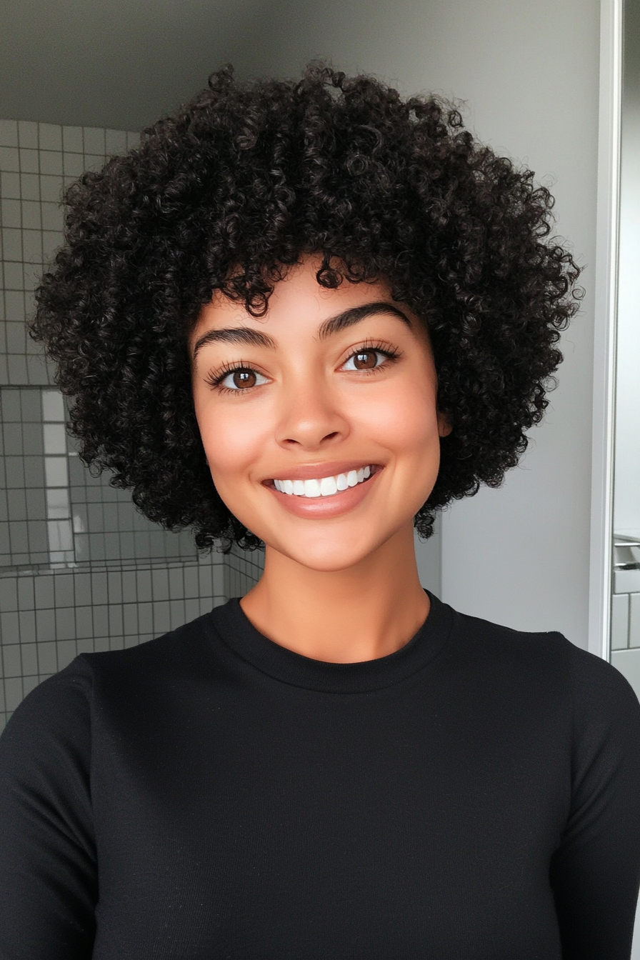 24. Tapered Afro in Rich Espresso (Short Curly Hairstyles For Women) - Short Curly Hairstyles For Women