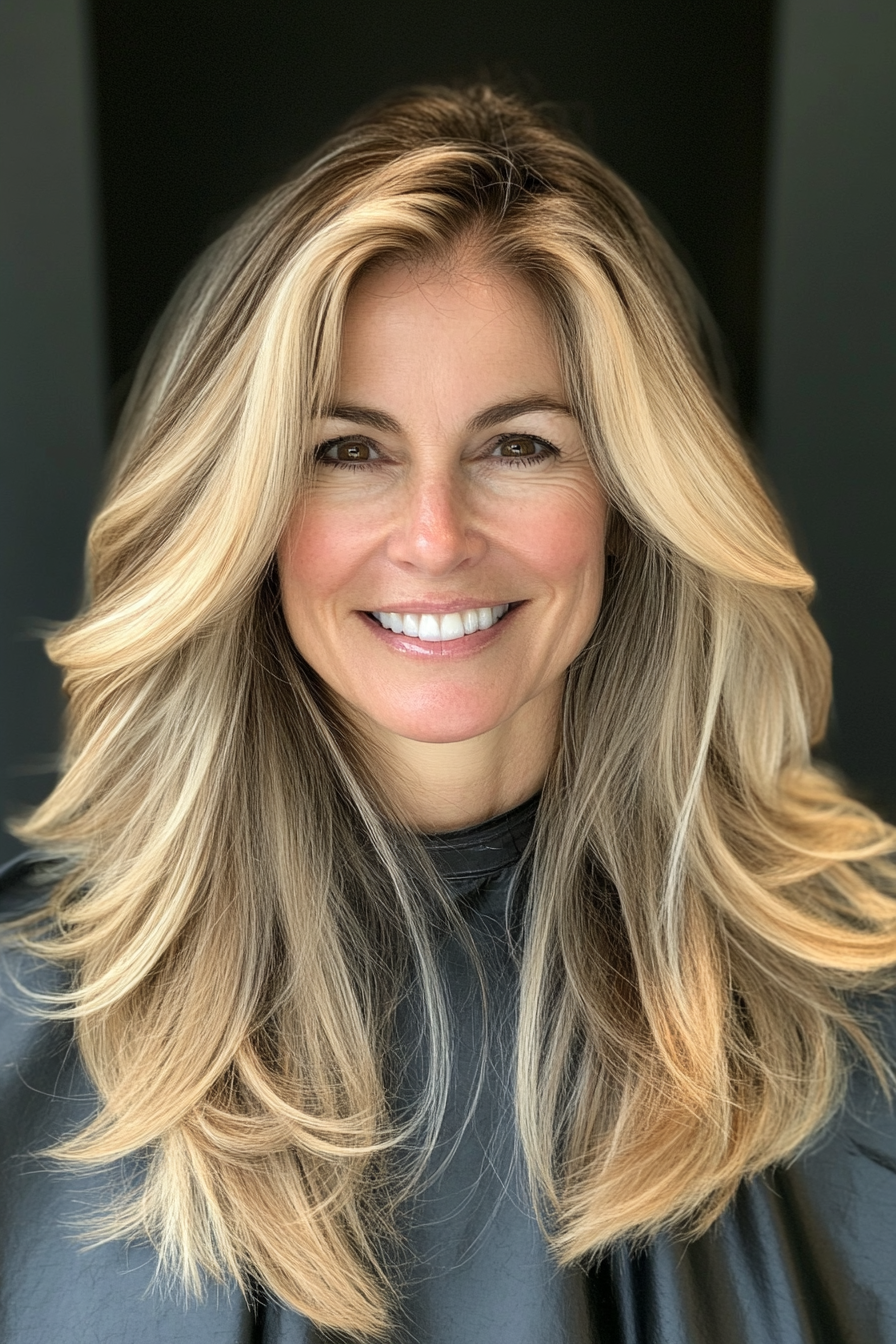 7. Blunt Cut with Honey Blonde (Long Haircuts For Older Women) - Long Haircuts For Older Women