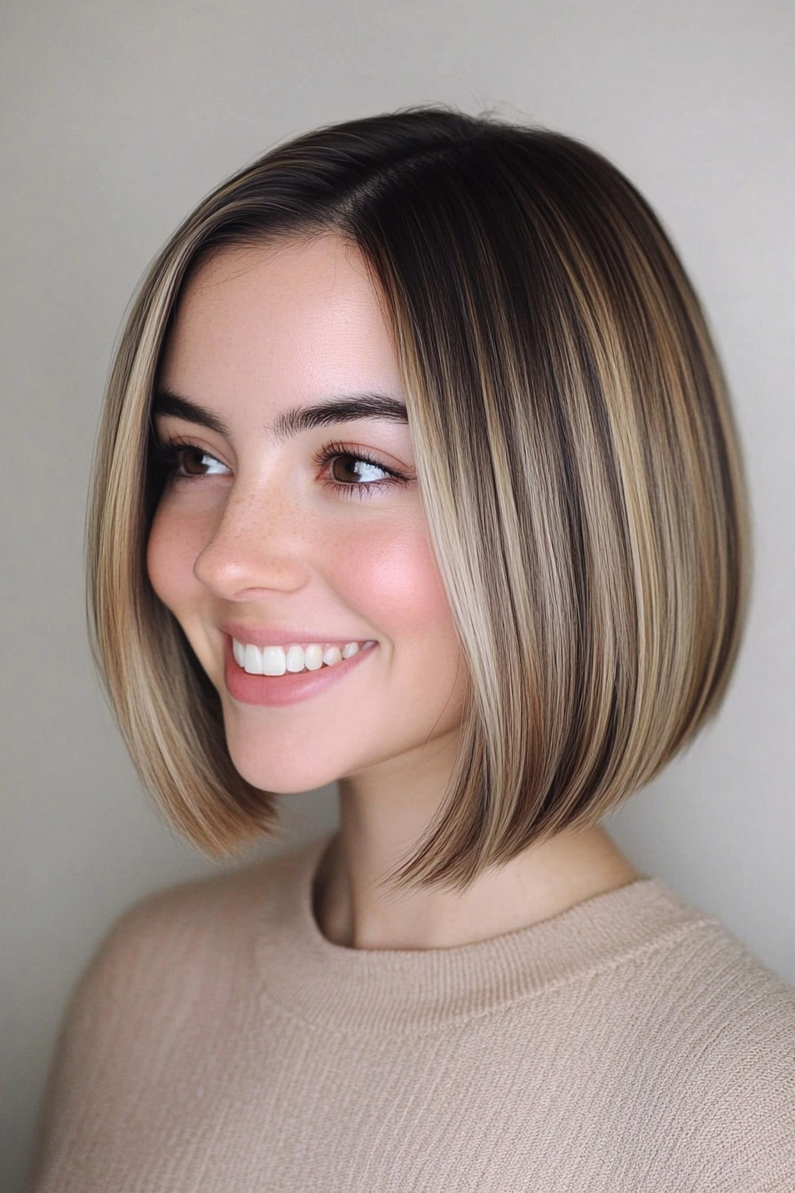 13. Rounded Bob in Cool Dark Blonde (Medium Bob Hairstyles) - Medium Bob Hairstyles