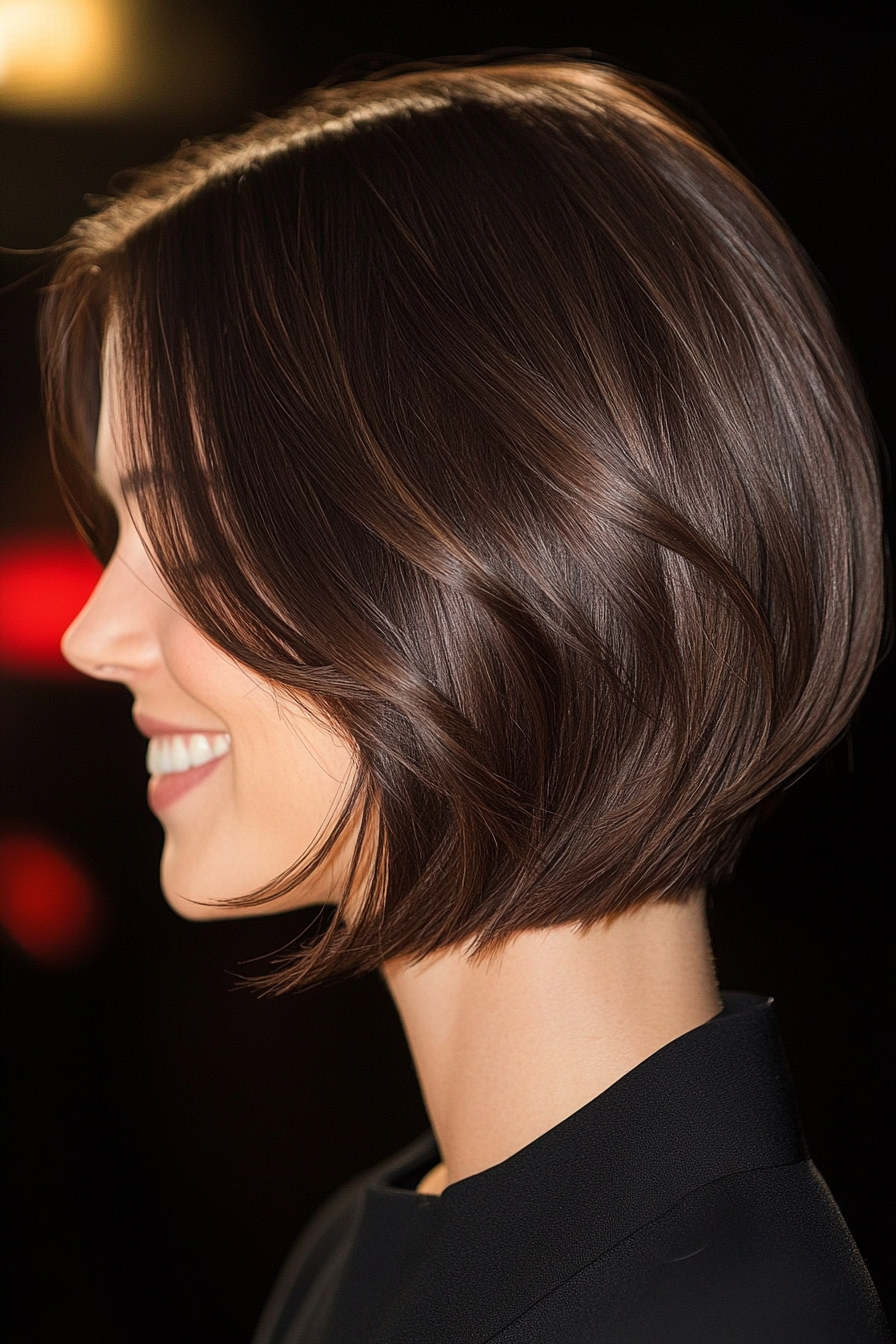 9. Graduated Bob in Deep Chocolate Brown (Medium Bob Hairstyles) - Medium Bob Hairstyles