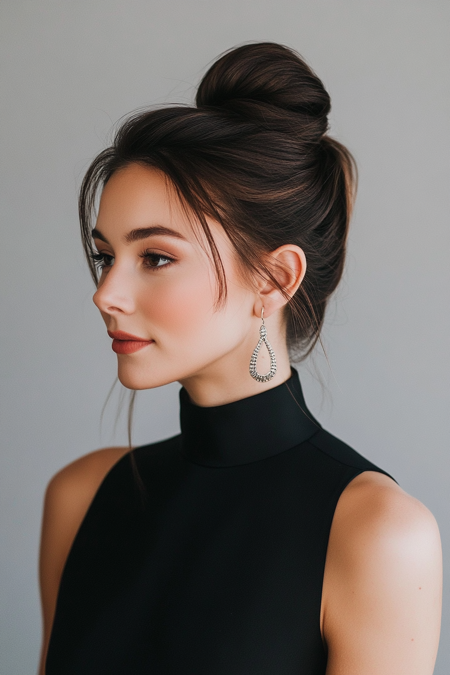 22. Espresso Sleek High Bun (Wedding Hairstyles For Long Hair) - Wedding Hairstyles For Long Hair
