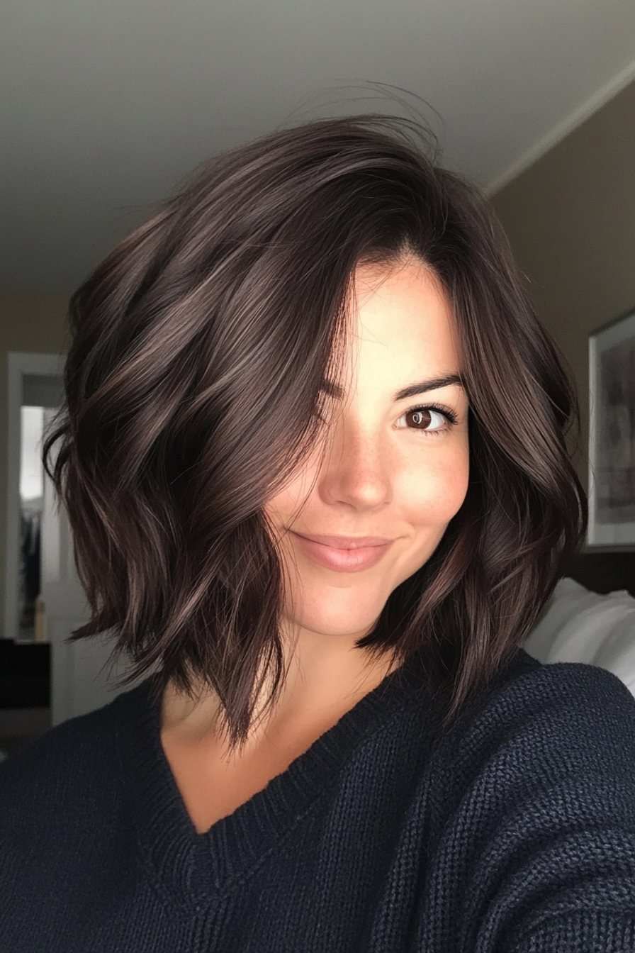 3. Dark Chocolate Layered Bob (Inverted Bob Haircuts) - Inverted Bob Haircuts