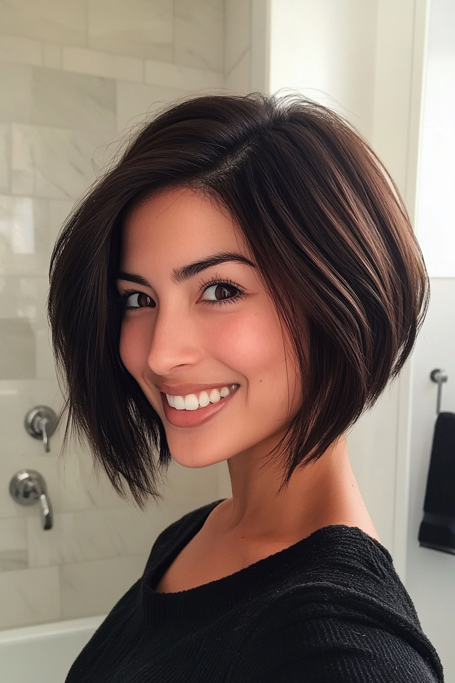 5. Espresso Short Bob with Layers (Inverted Bob Haircuts) - Inverted Bob Haircuts
