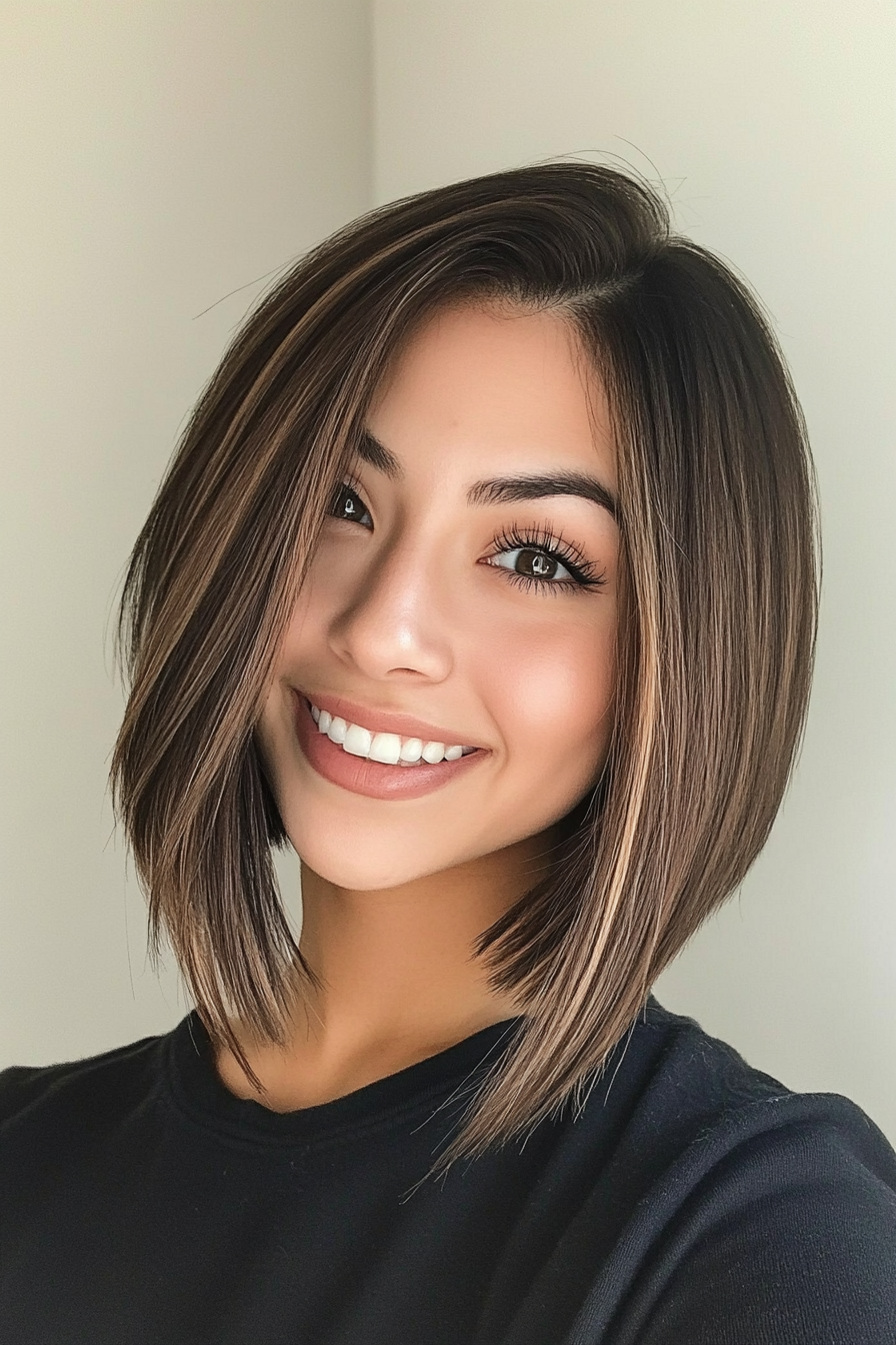 10. Mocha Balayage Inverted Bob (Inverted Bob Haircuts) - Inverted Bob Haircuts