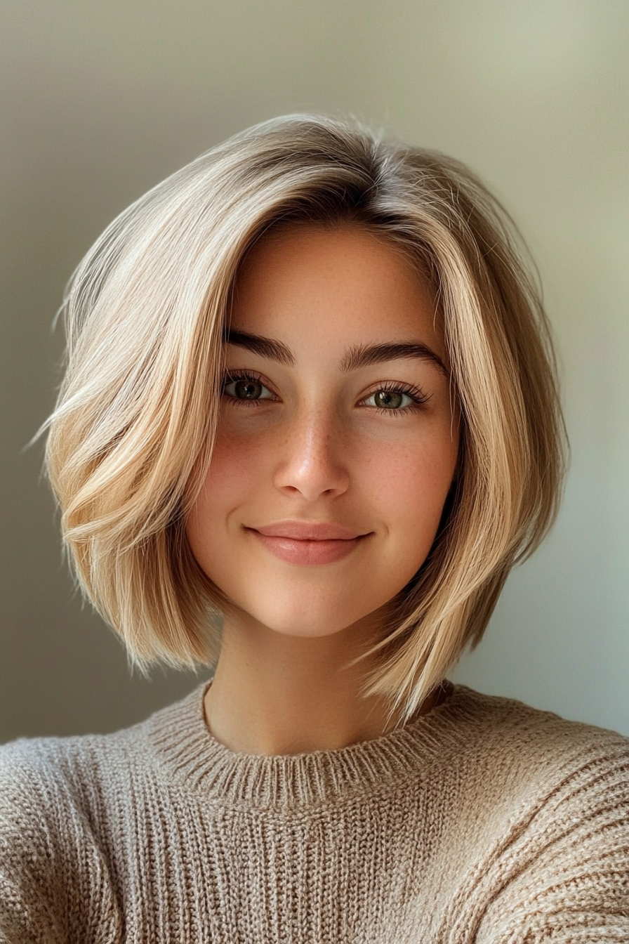 16. Sand Blonde Bob with Layers (Inverted Bob Haircuts) - Inverted Bob Haircuts