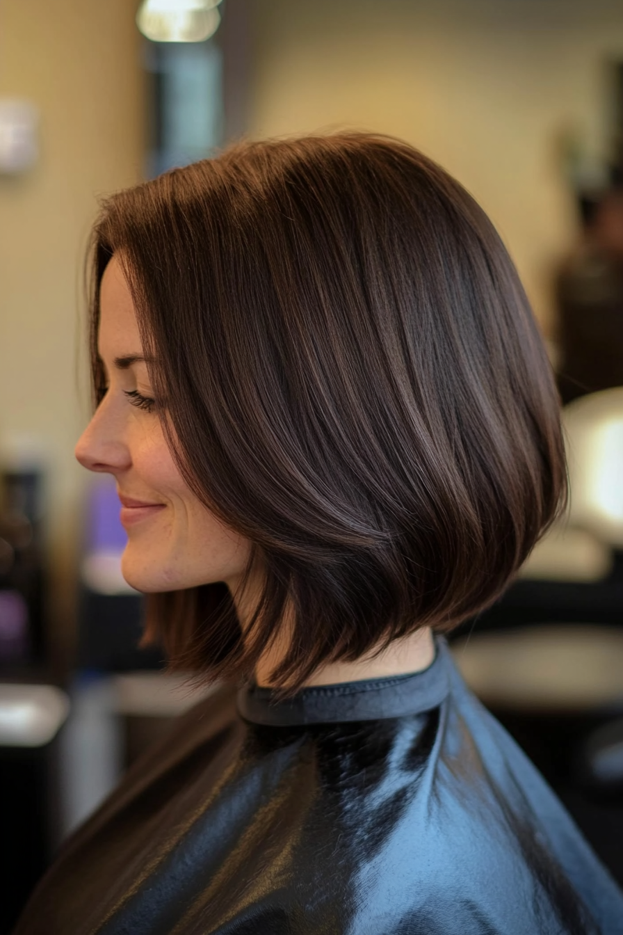21. Milk Chocolate Long Bob (Inverted Bob Haircuts) - Inverted Bob Haircuts