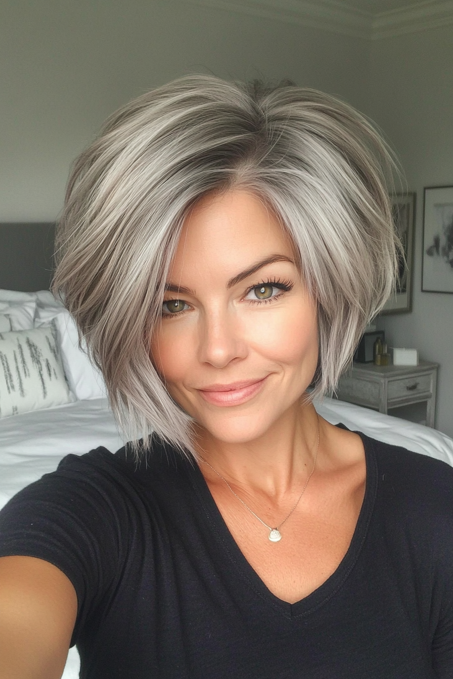 20. Choppy Pixie with Volume in Golden Gray (Hairstyles For Older Women With Thin Hair) - Hairstyles For Older Women With Thin Hair