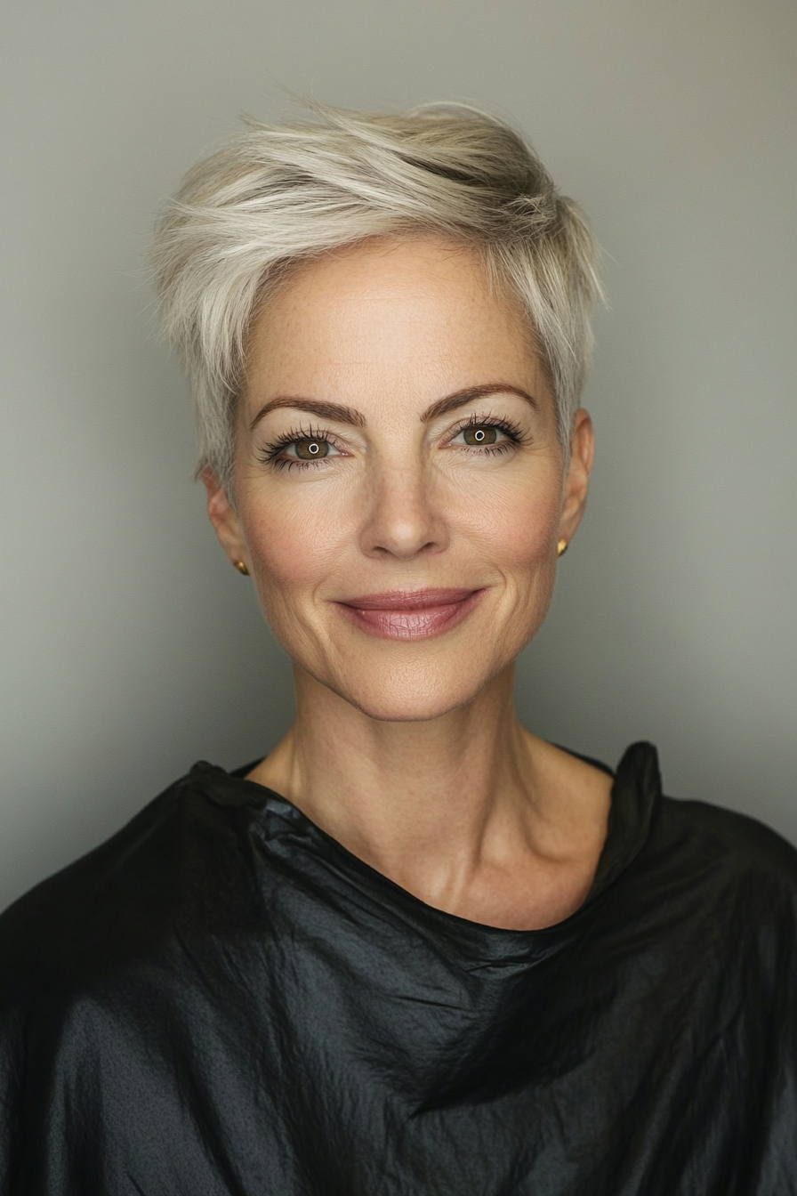 3. Tapered Crop with Sandy Blonde (Short Hairstyles For Women Over 50 With Thin Hair) - Short Hairstyles For Women Over 50 With Thin Hair