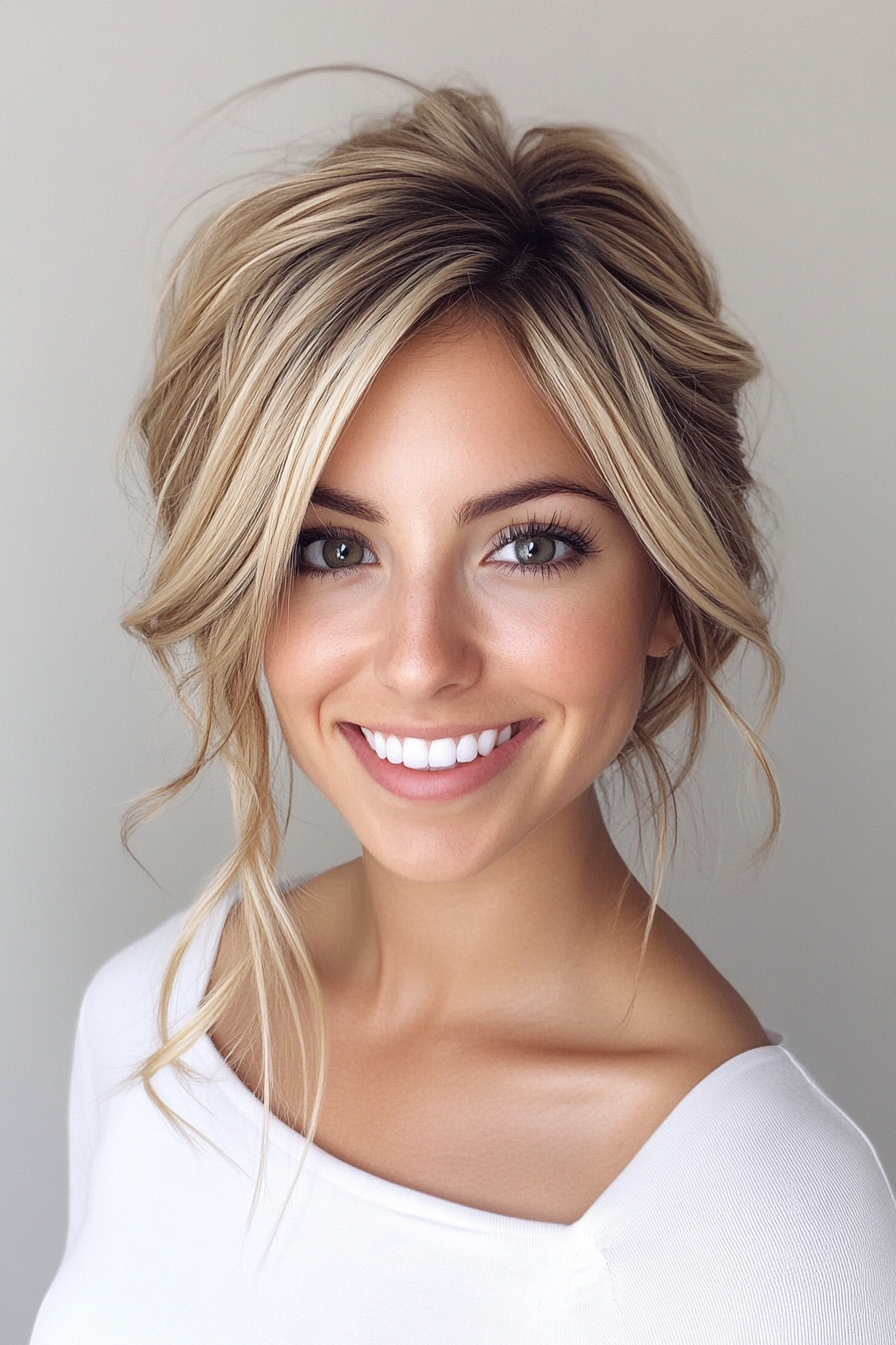 2. Classic Chignon with Golden Blonde Highlights (Hair Up Hairstyle) - Hair Up Hairstyle