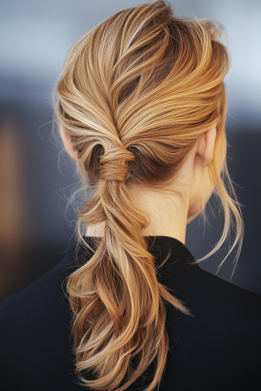 9. Layered Low Ponytail in Honey Blonde (Hair Up Hairstyle) - Hair Up Hairstyle