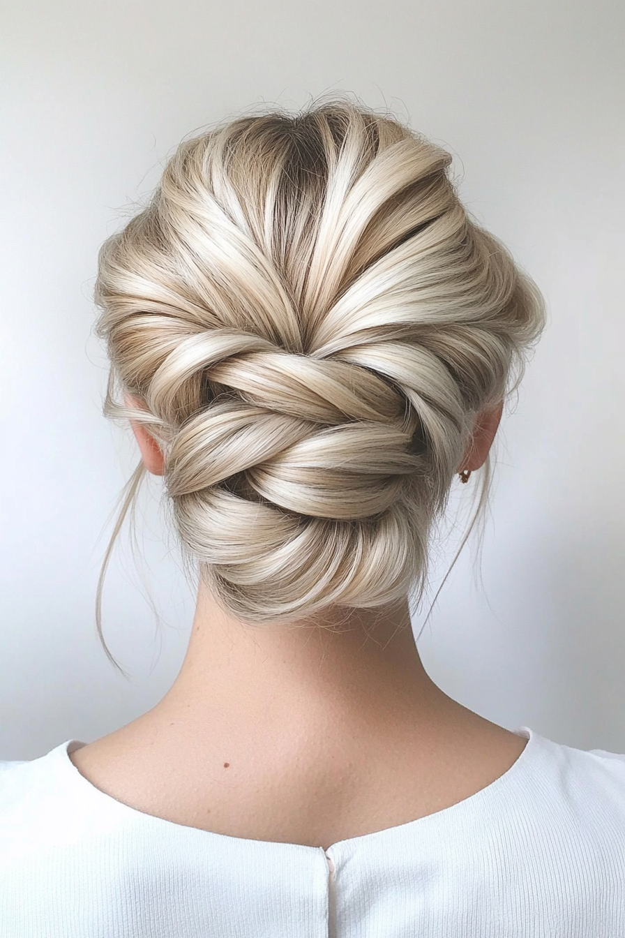 12. Knotted Updo in Platinum Blonde (Hair Up Hairstyle) - Hair Up Hairstyle