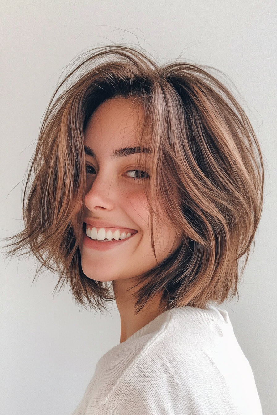 4. Soft Caramel Layered Bob (Loose Hairstyles) - Loose Hairstyles