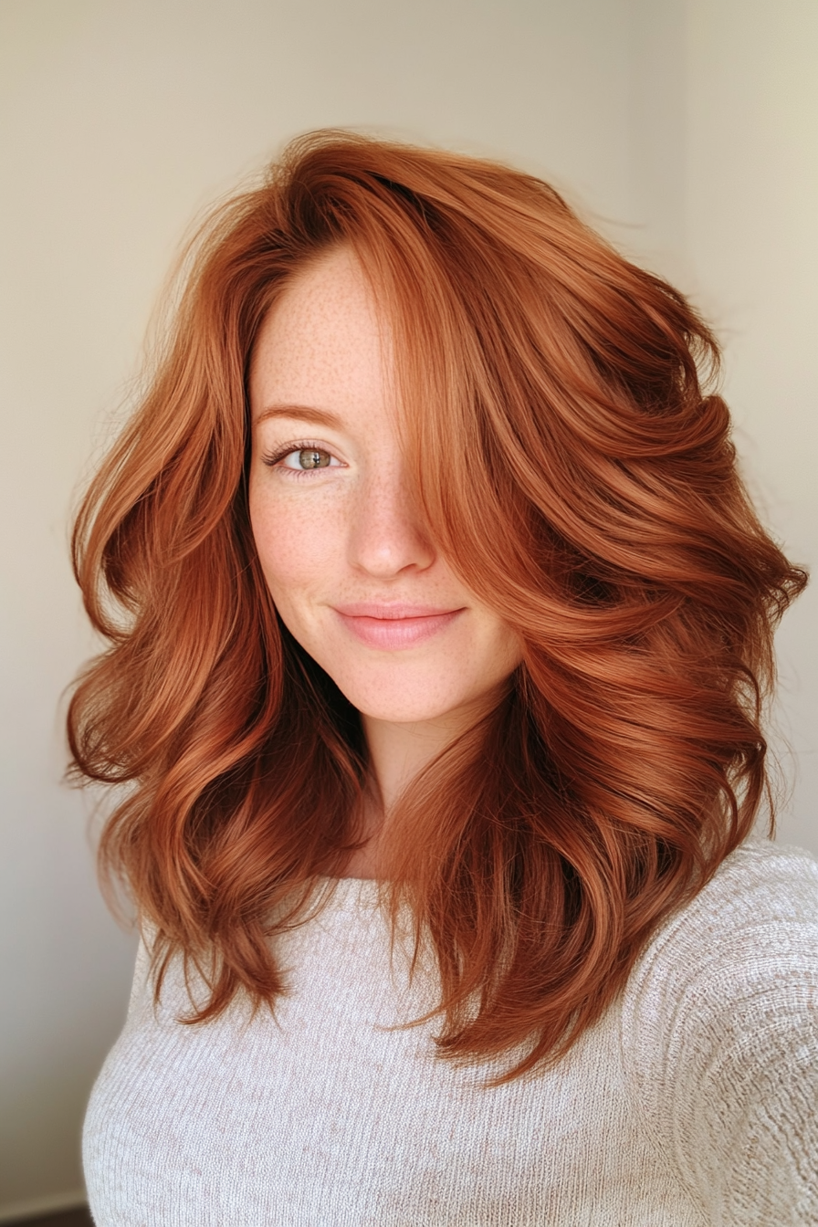 9. Copper-Tinted Layered Shag (Loose Hairstyles) - Loose Hairstyles