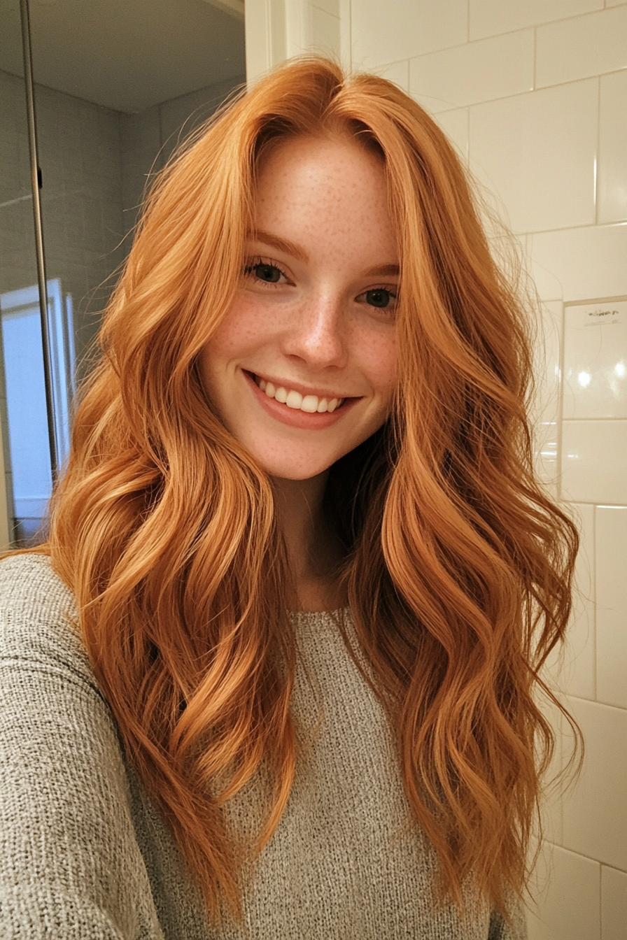 11. Golden Auburn Waves (Loose Hairstyles) - Loose Hairstyles