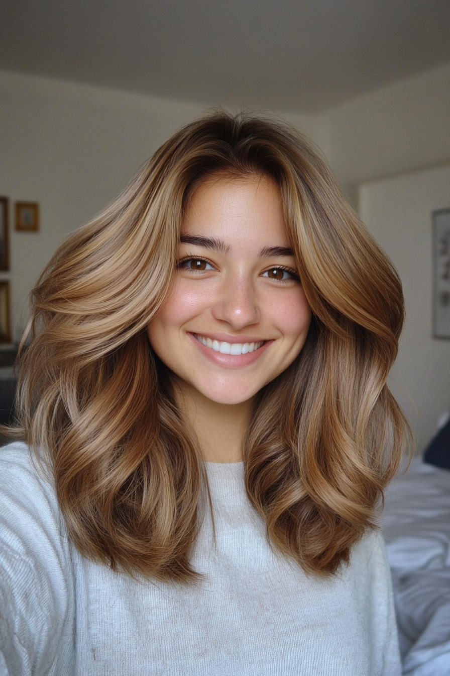 12. Maple Brown Wispy Layers (Loose Hairstyles) - Loose Hairstyles