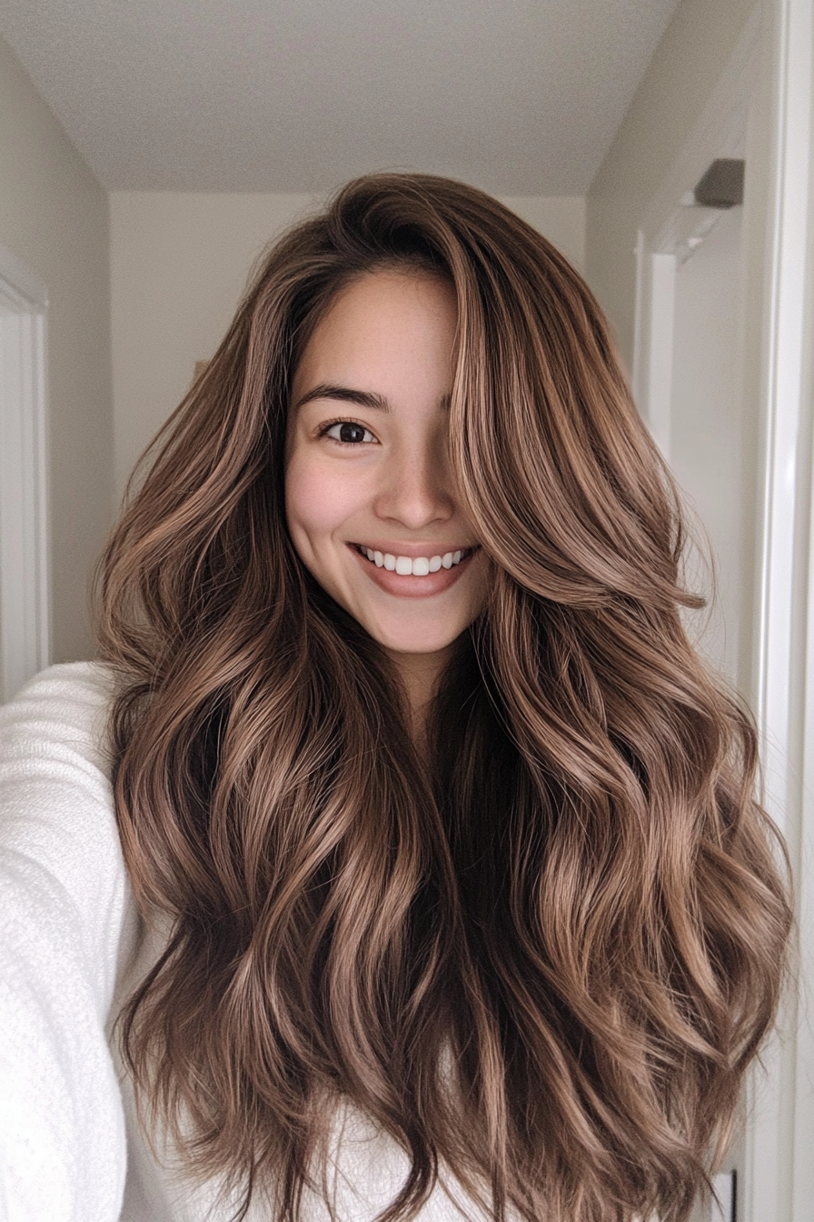 15. Almond Brown Layered Waves (Loose Hairstyles) - Loose Hairstyles