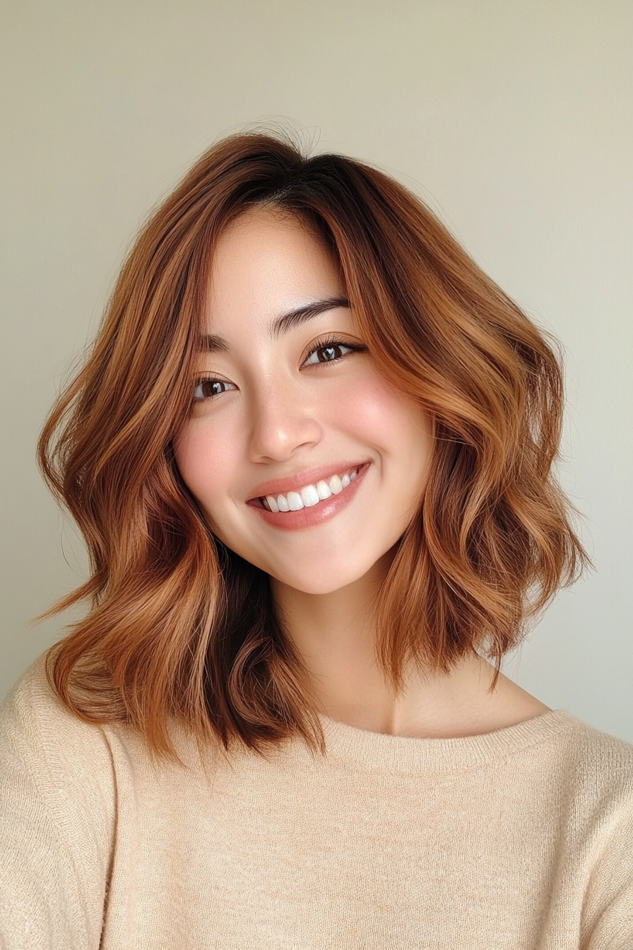 18. Caramelized Auburn Lob (Loose Hairstyles) - Loose Hairstyles