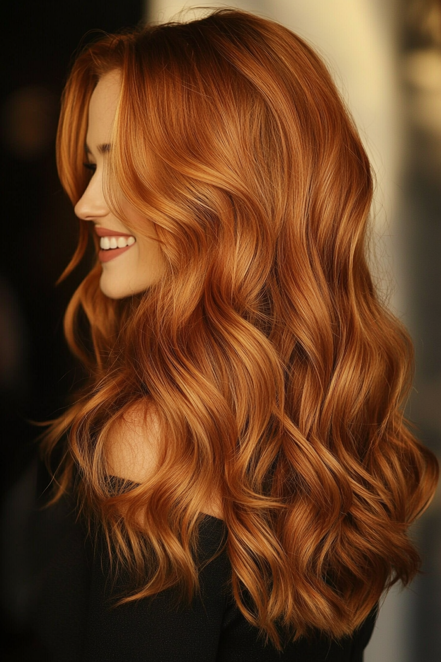 27. Sunlit Cinnamon Waves (Loose Hairstyles) - Loose Hairstyles
