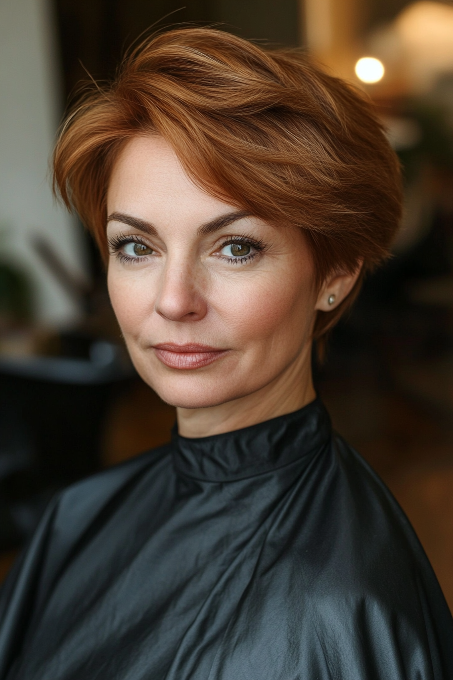 21. Pixie Bob in Honey Brown (Short Pixie Hairstyles For Women Over 50) - Short Pixie Hairstyles For Women Over 50