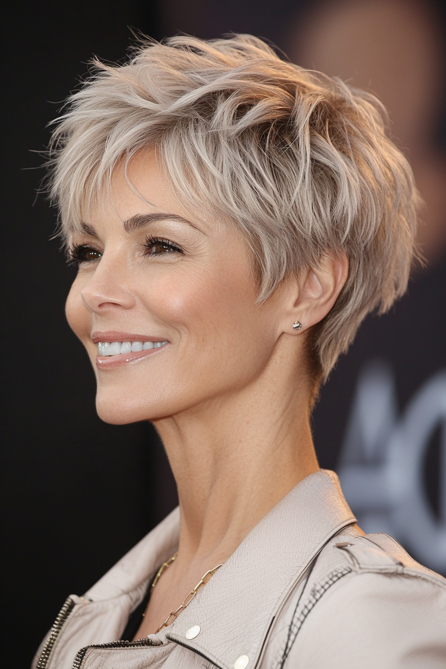4. Textured Pixie in Honey Blonde (Short Pixie Hairstyles For Women Over 50) - Short Pixie Hairstyles For Women Over 50