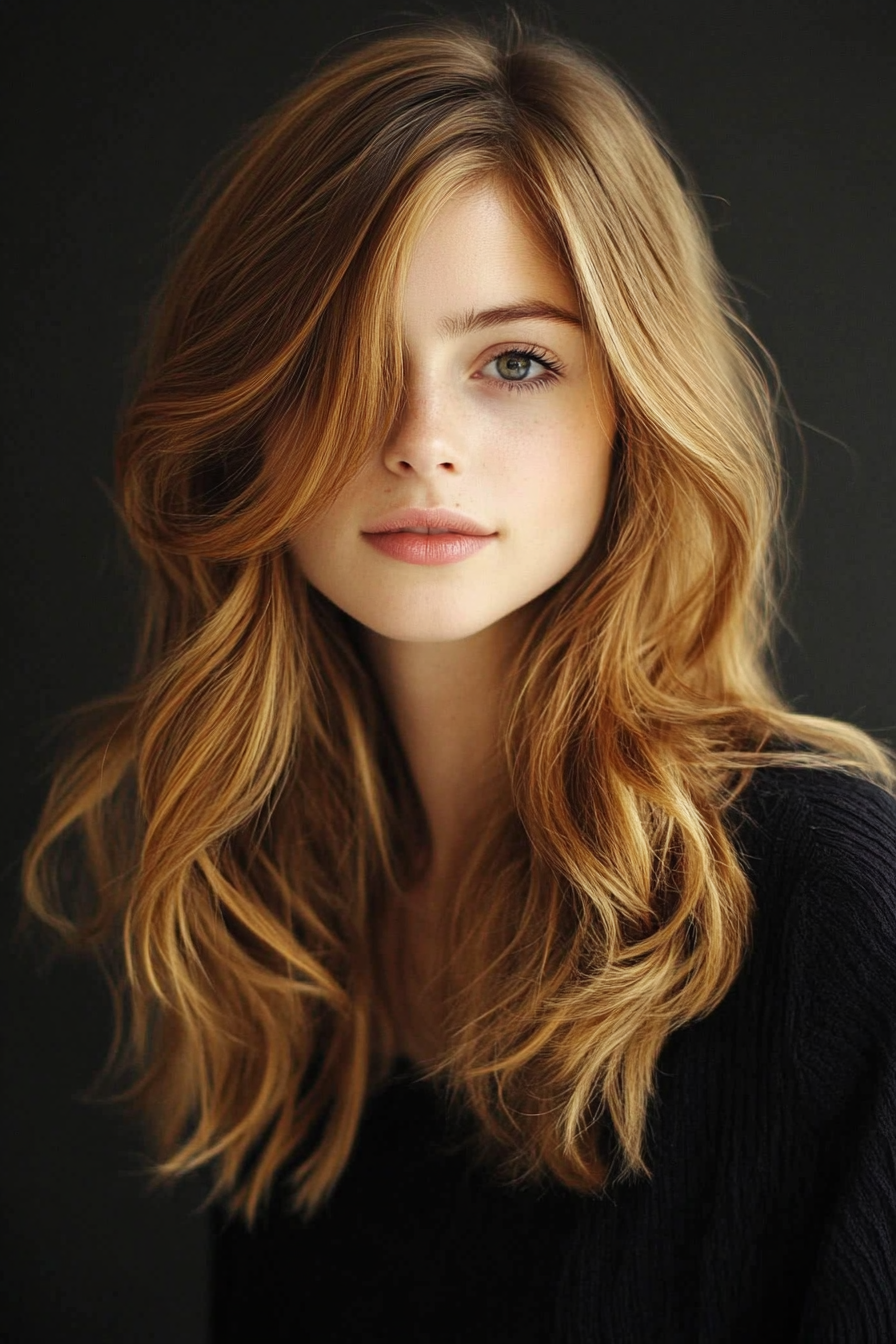 6. Long Bob with Golden Brown (Medium Length Wavy Haircuts) - Medium Length Wavy Haircuts