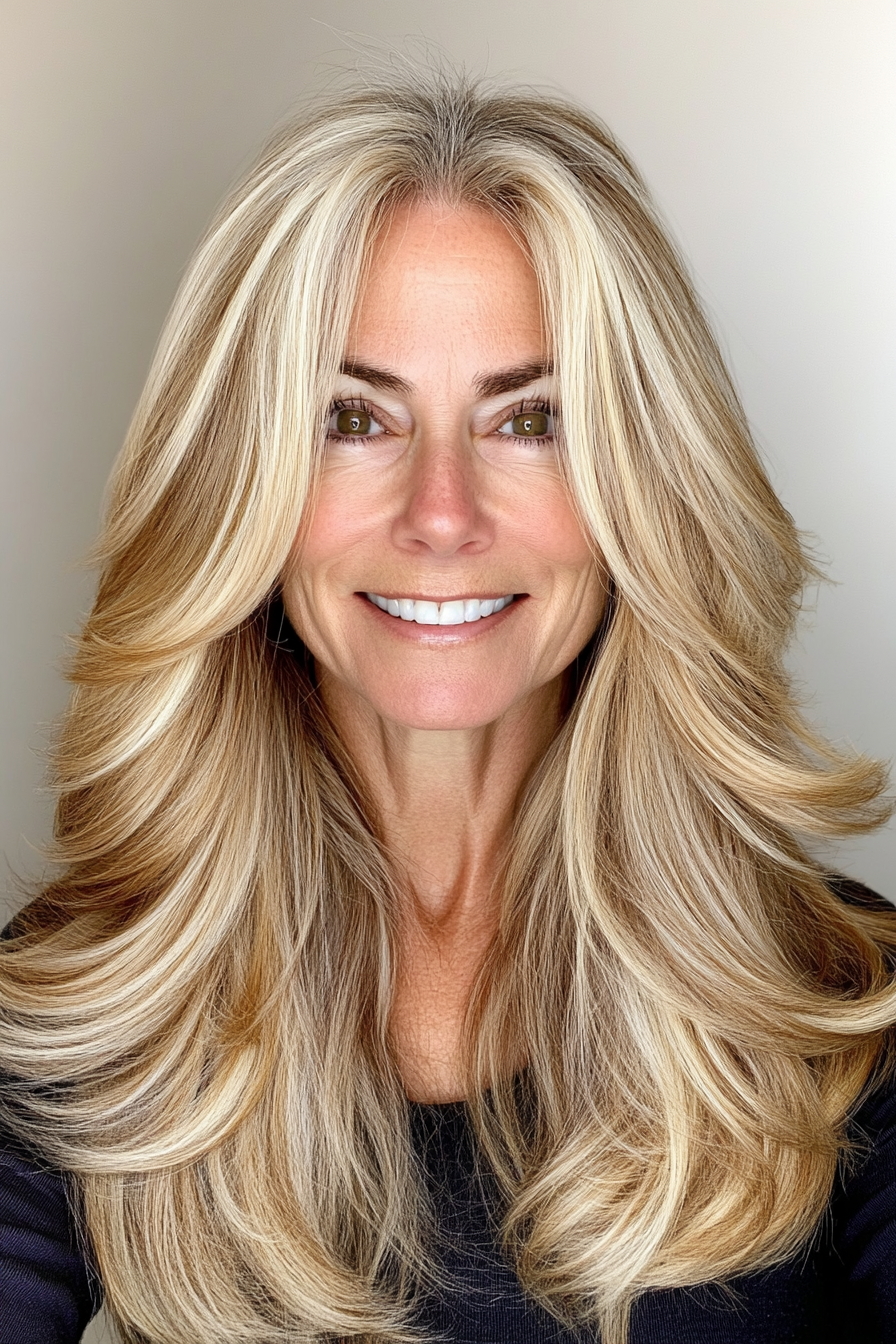 4. Honey Blonde Long Layers (Hairstyles For Women Over 60) - Hairstyles For Women Over 60