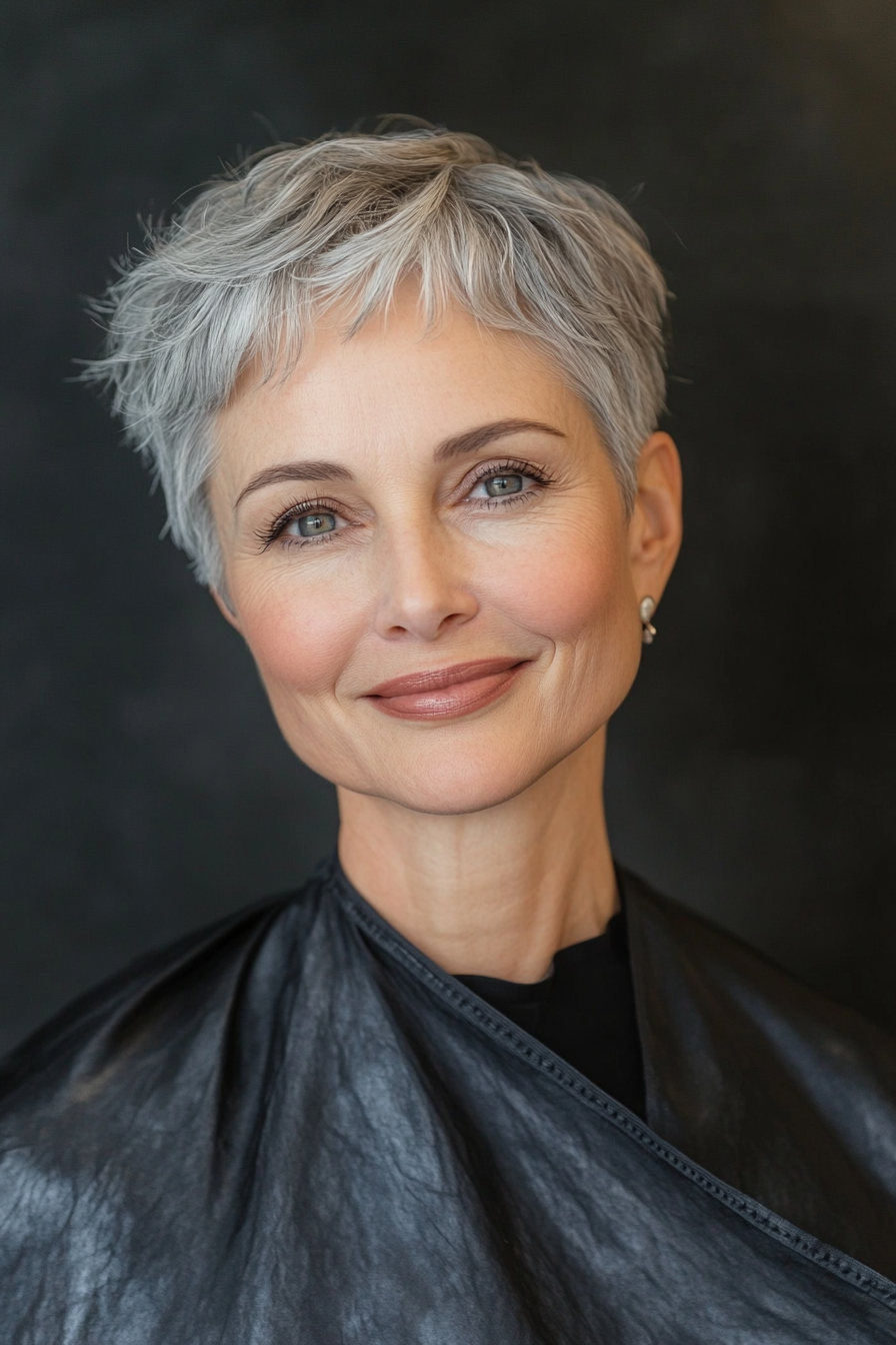 20. Steel Gray Short Crop (Hairstyles For Women Over 60) - Hairstyles For Women Over 60
