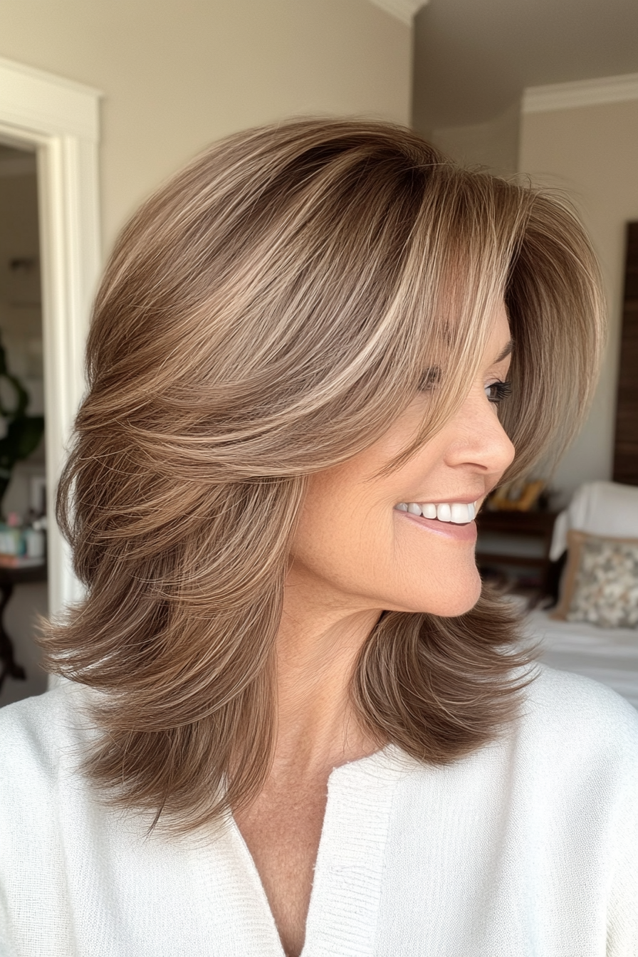 21. Modern Mullet in Frosted Brown (Haircuts For Women Over 50) - Haircuts For Women Over 50