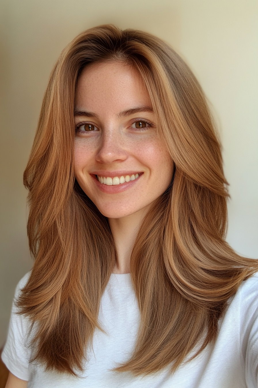 1. Soft Feathered Layers with Warm Chestnut (Hairstyles For Thin Straight Hair) - Hairstyles For Thin Straight Hair