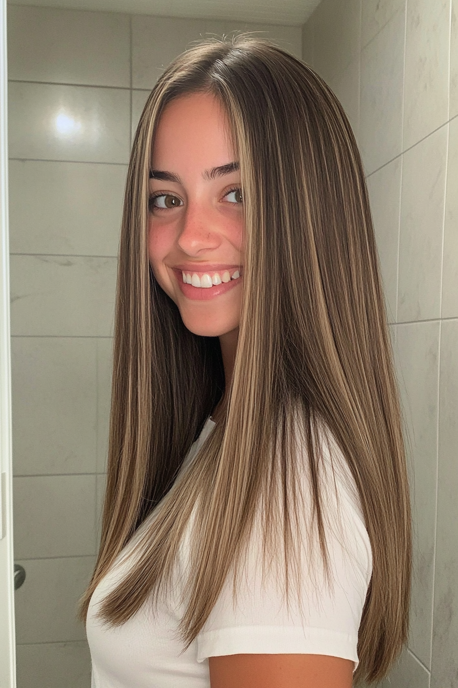 11. Straight Cut with Natural Dark Blonde (Hairstyles For Thin Straight Hair) - Hairstyles For Thin Straight Hair
