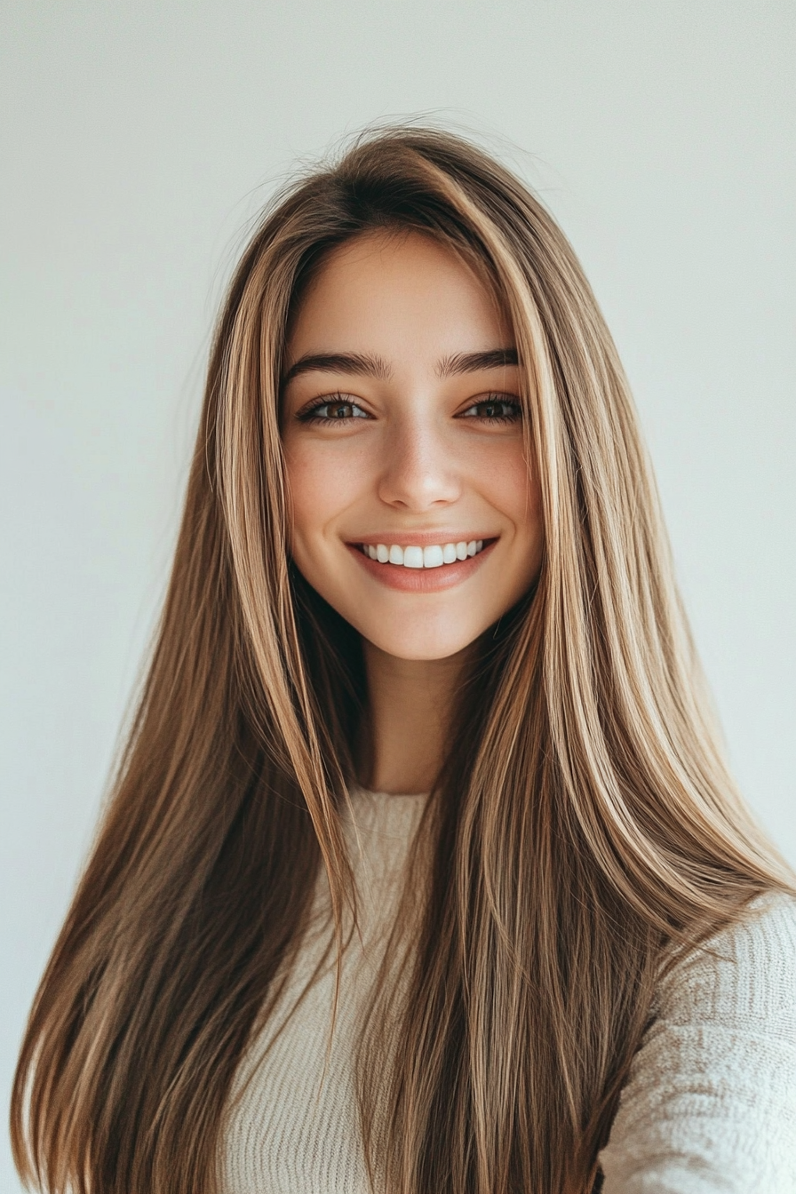 17. Long Layers in Golden Brown (Hairstyles For Thin Straight Hair) - Hairstyles For Thin Straight Hair