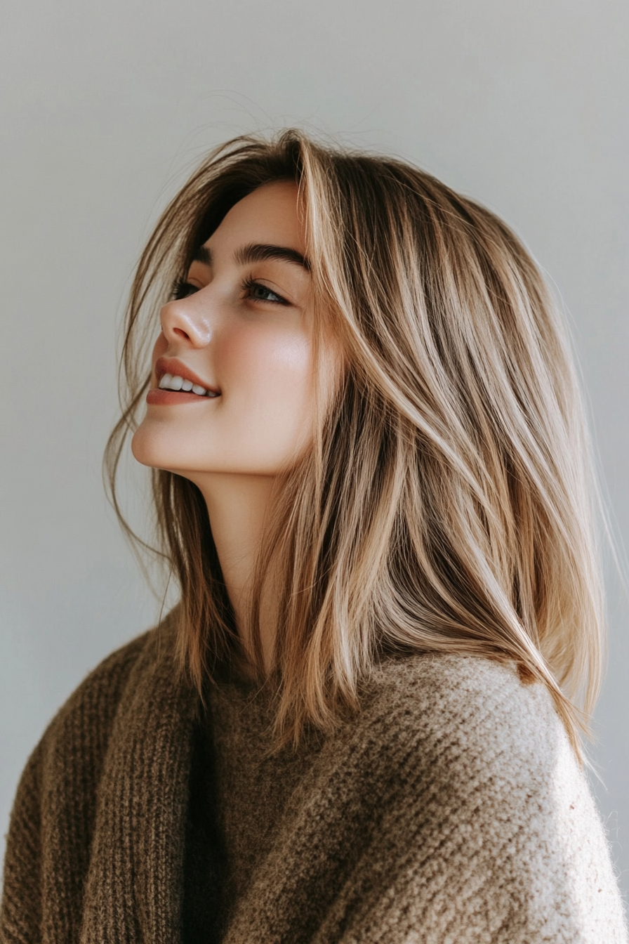 24. Face-Framing Layers in Sandy Brown (Hairstyles For Thin Straight Hair) - Hairstyles For Thin Straight Hair