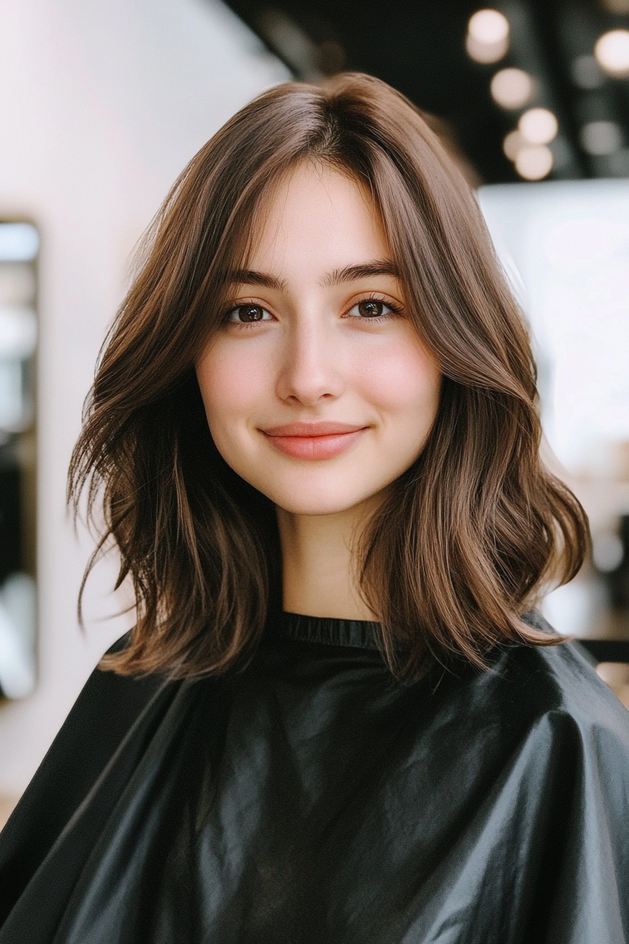 4. Blunt Cut with Golden Brown Shine (Shoulder Length Hairstyles) - Shoulder Length Hairstyles