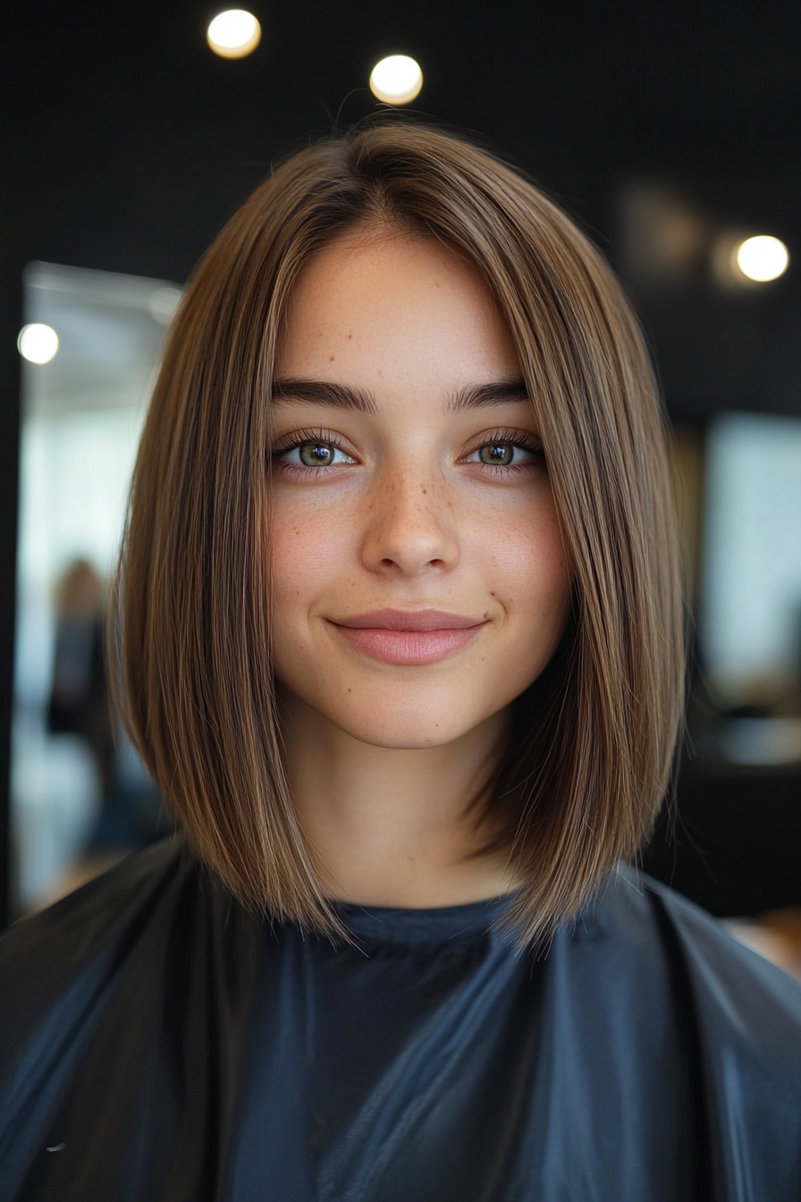 8. Straight Shoulder-Length with Ash Brown (Shoulder Length Hairstyles) - Shoulder Length Hairstyles