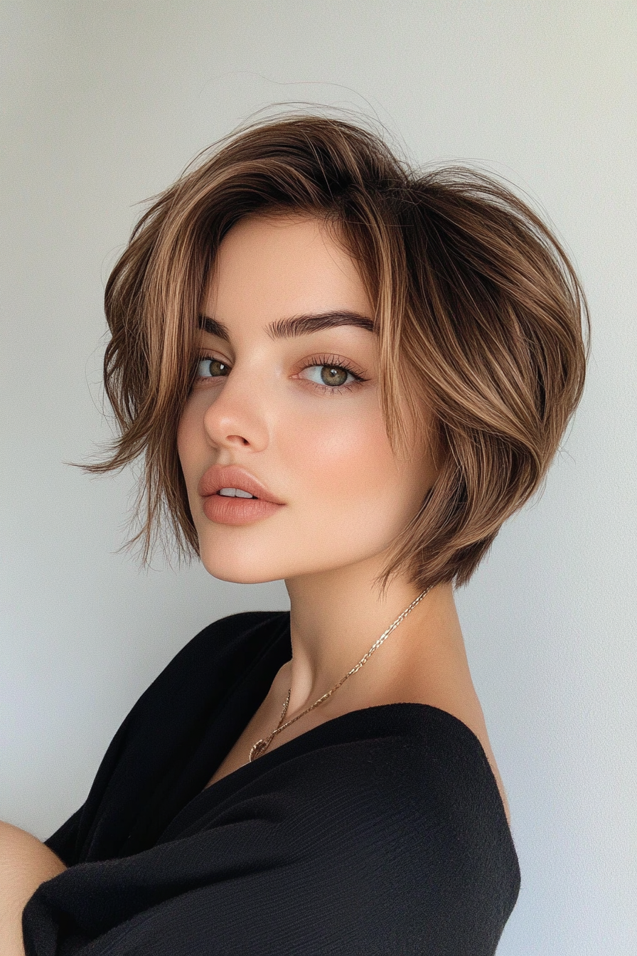 5. Caramel Brown Tousled Pixie (Long Pixie Cuts) - Long Pixie Cuts