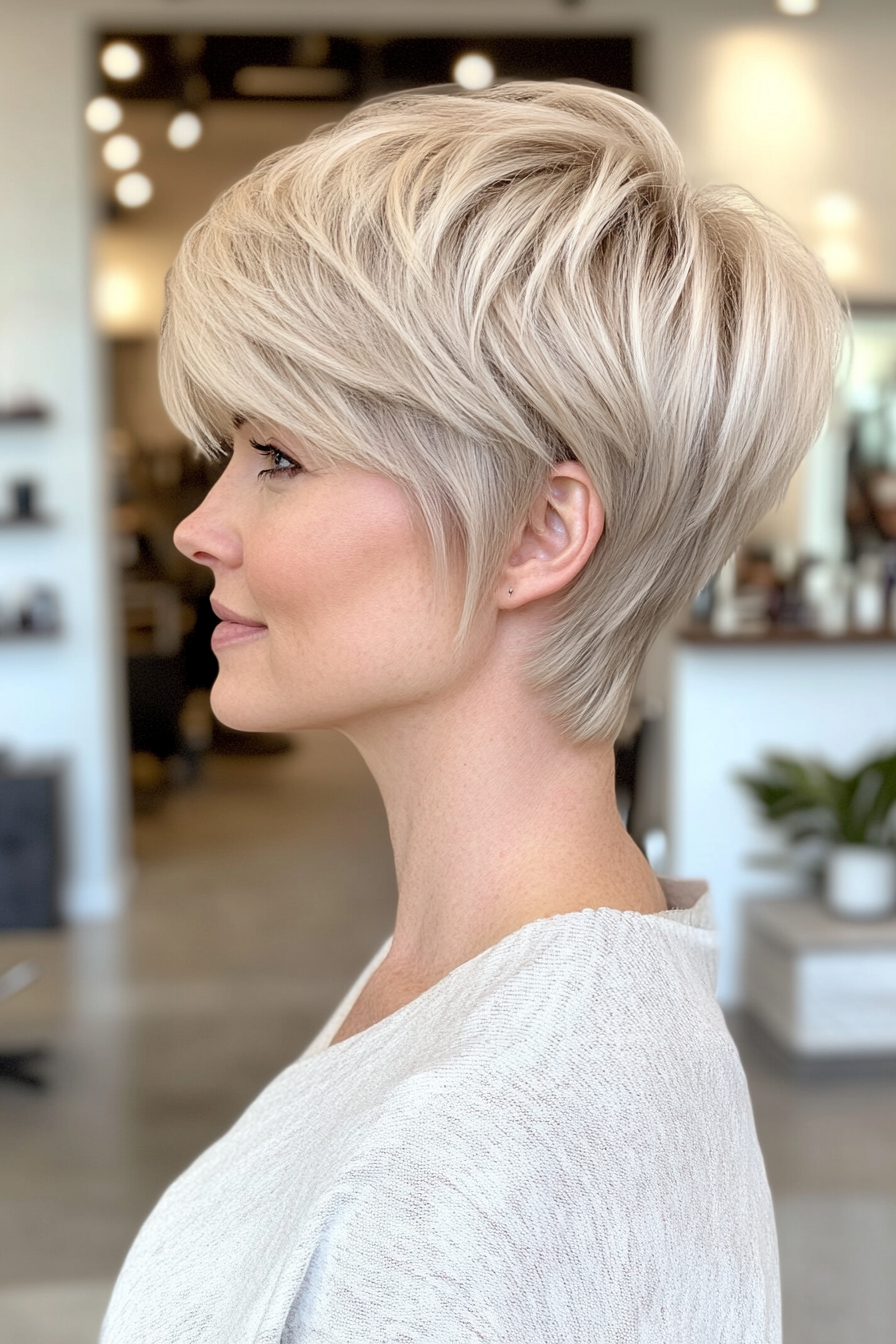 6. Sandy Blonde Feathered Pixie (Long Pixie Cuts) - Long Pixie Cuts