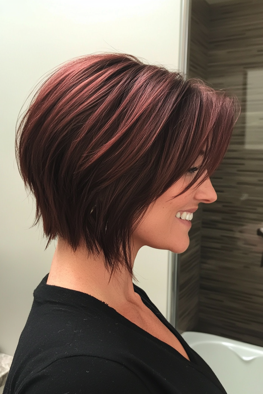 8. Mahogany Layered Pixie (Long Pixie Cuts) - Long Pixie Cuts