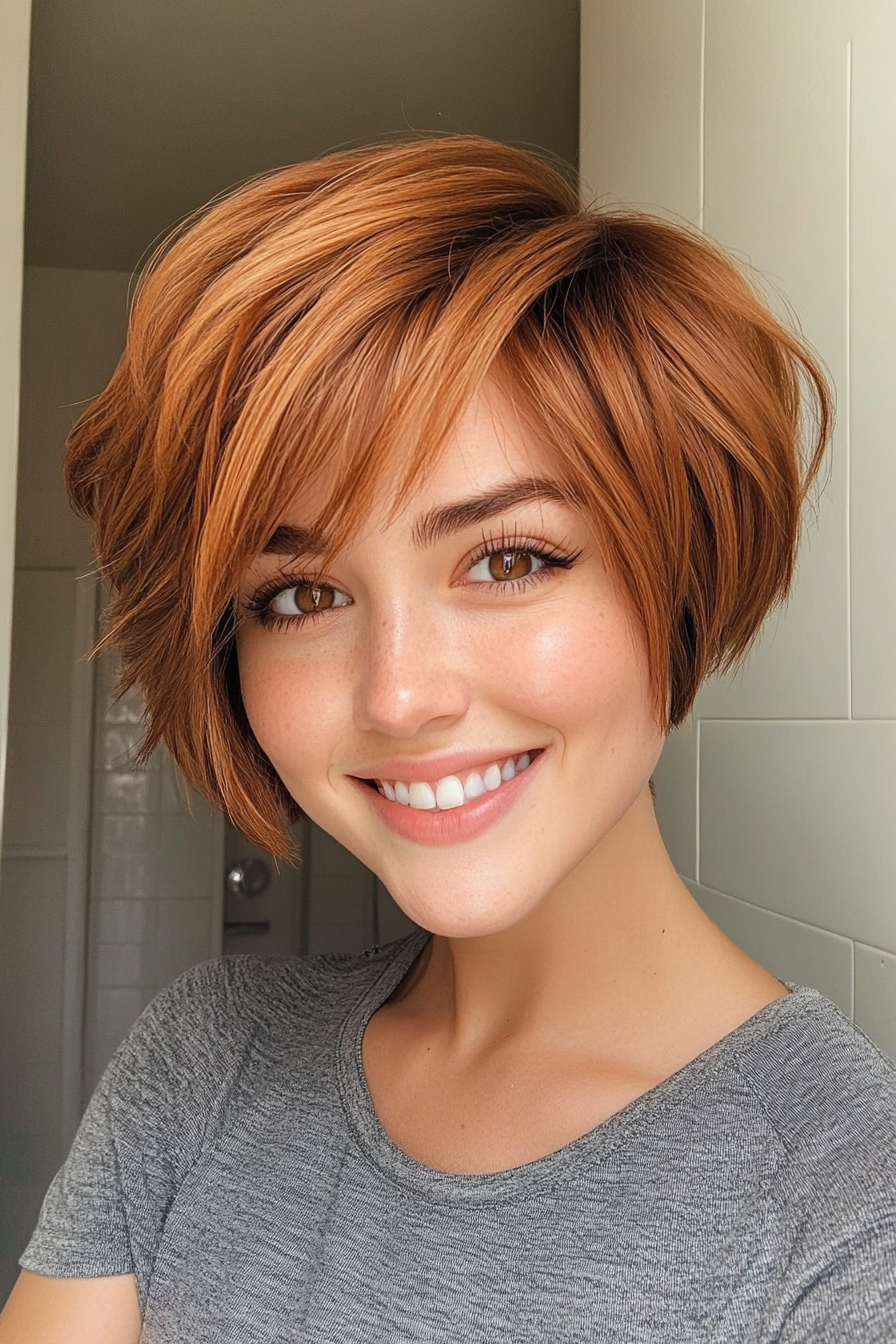 12. Maple Brown Curved Pixie (Long Pixie Cuts) - Long Pixie Cuts