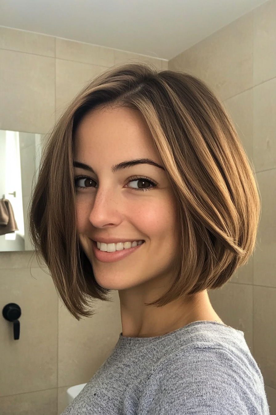 9. Shoulder-Length Bob in Soft Caramel Brown (Bob Hairstyles For Thin Hair) - Bob Hairstyles For Thin Hair