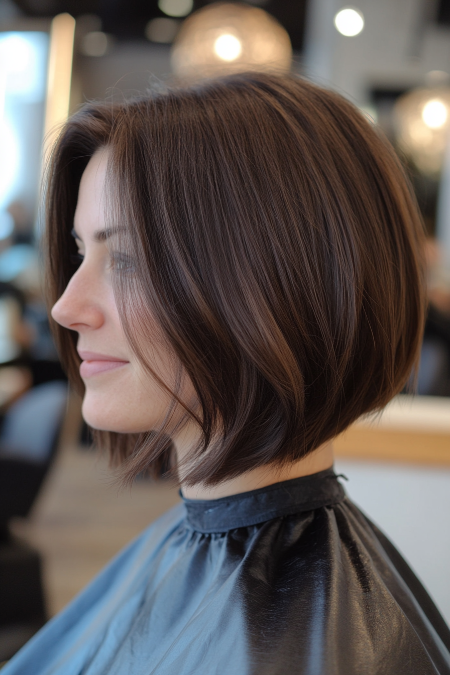 11. Asymmetrical Bob in Deep Brown (Bob Hairstyles For Thin Hair) - Bob Hairstyles For Thin Hair