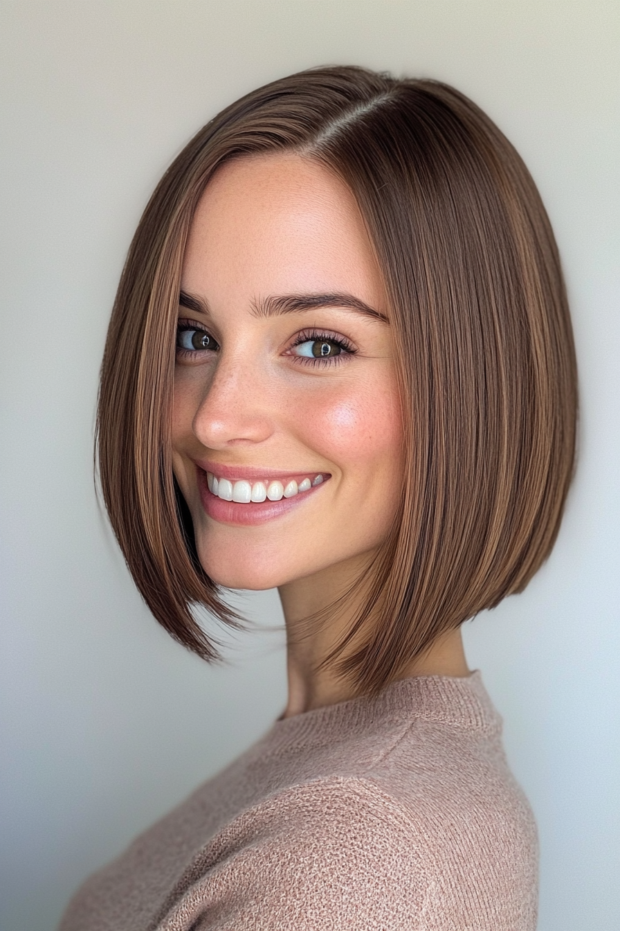 22. Tapered Bob in Hazelnut Brown (Bob Hairstyles For Thin Hair) - Bob Hairstyles For Thin Hair
