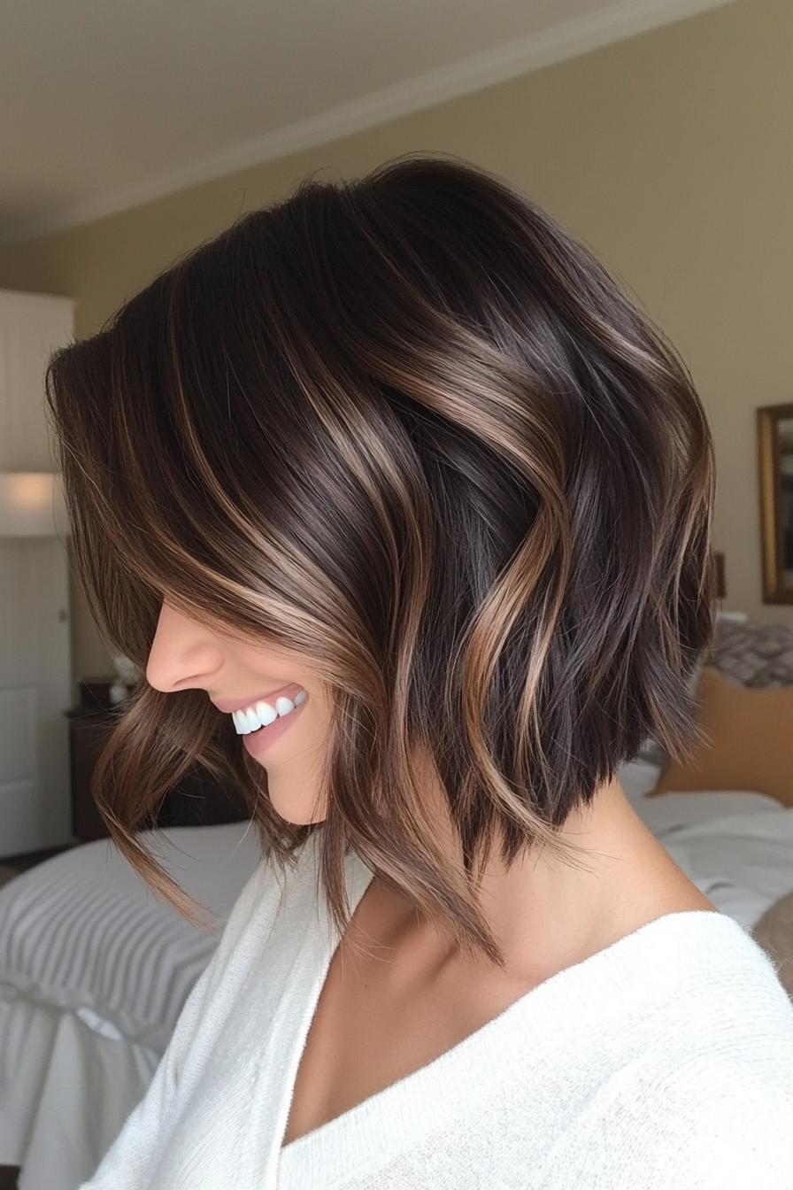 25. S-Curve Bob in Warm Brunette (Bob Hairstyles For Thin Hair) - Bob Hairstyles For Thin Hair