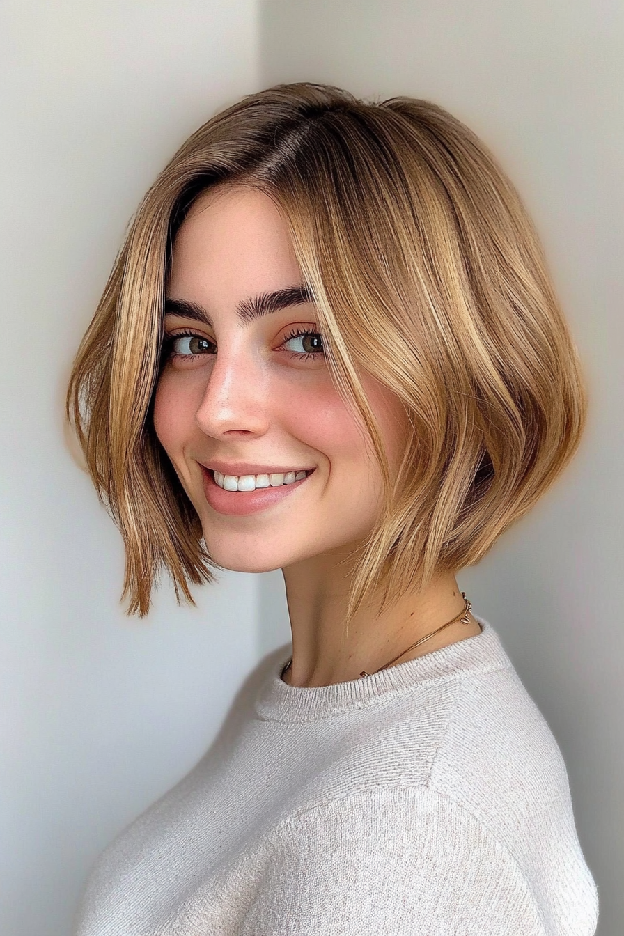 26. Airy Bob in Light Golden Brown (Bob Hairstyles For Thin Hair) - Bob Hairstyles For Thin Hair